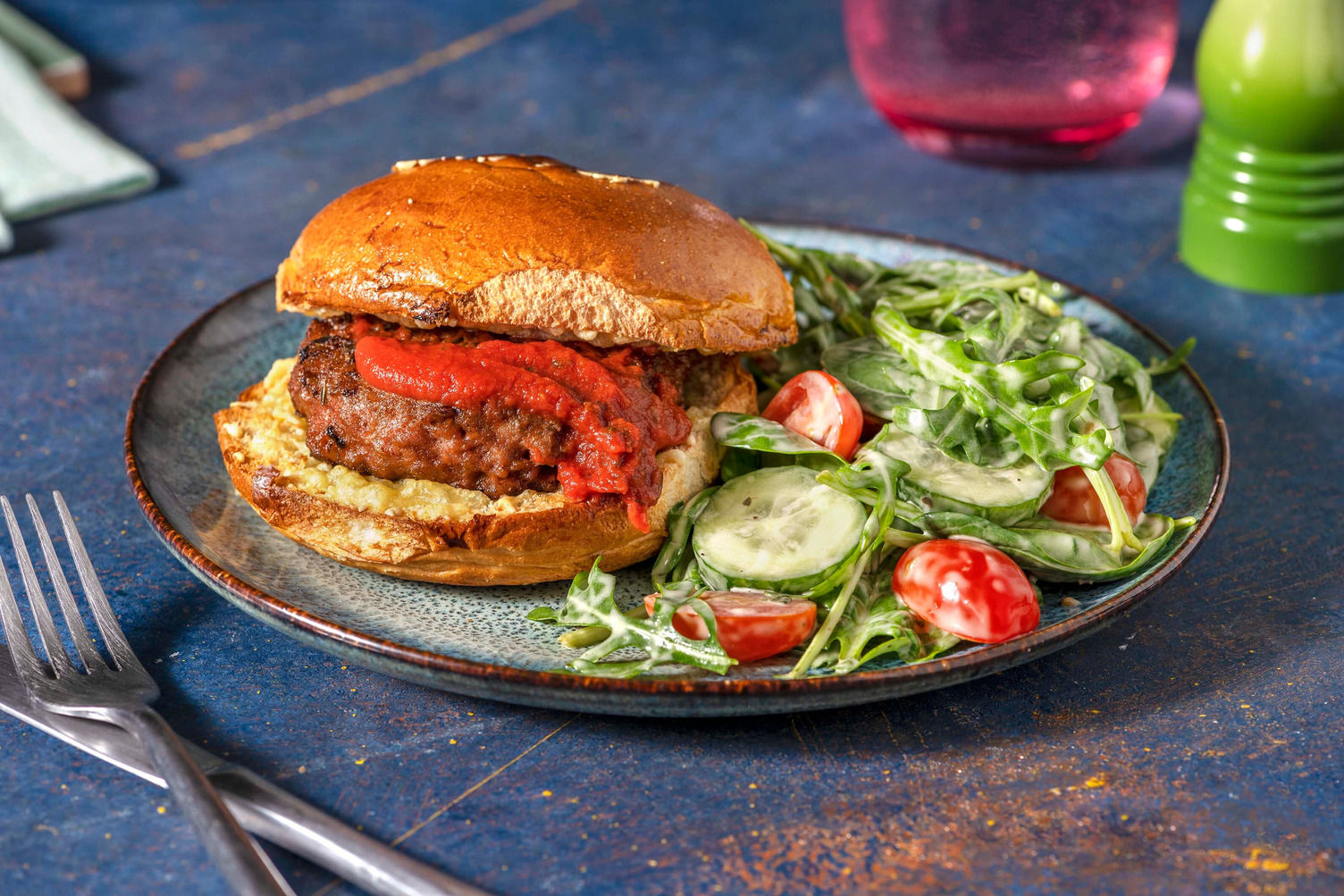 Cheesy Italian Beyond Meat® Burger Recipe HelloFresh