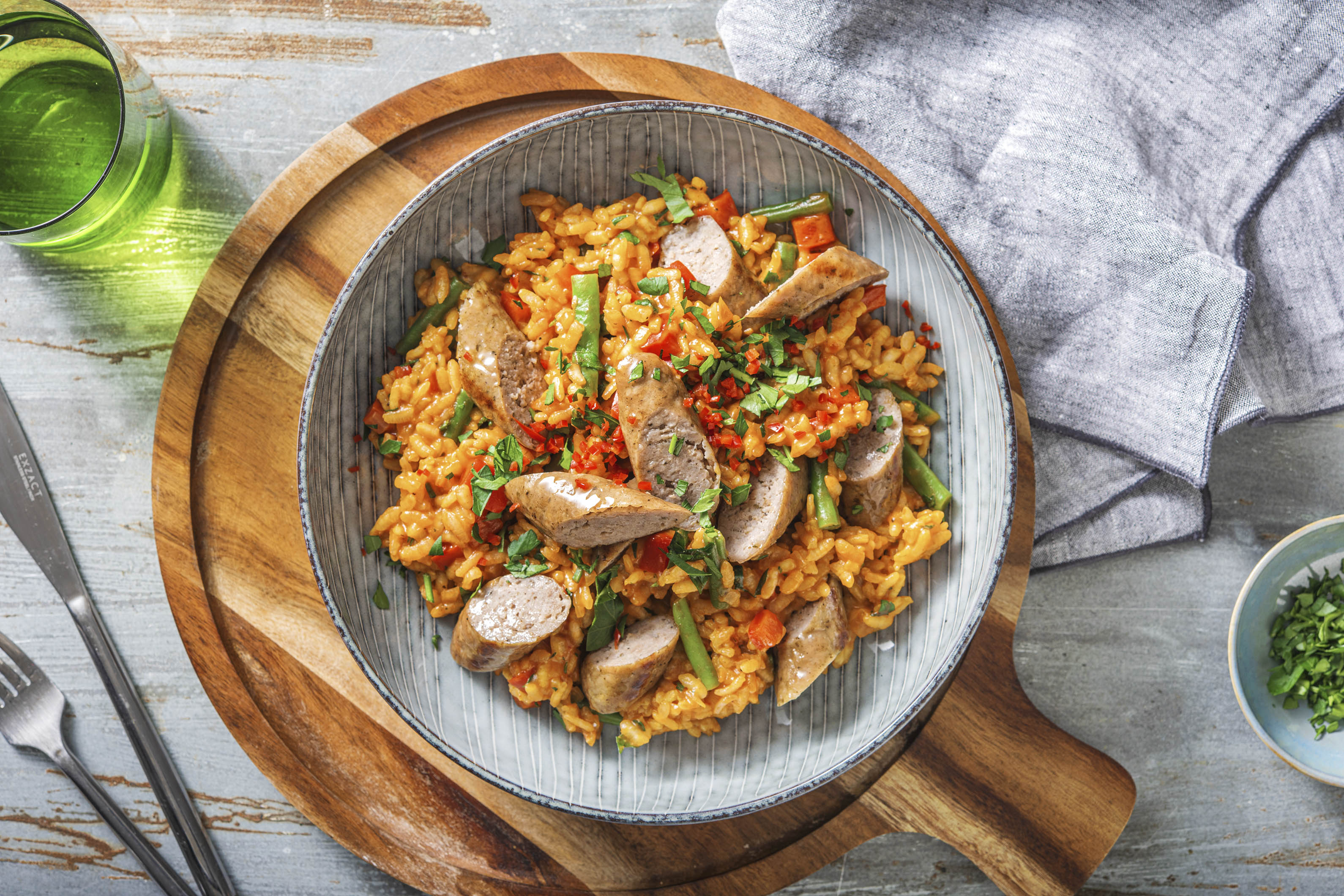 Caramelised Onion Sausages with Rice Recipe HelloFresh