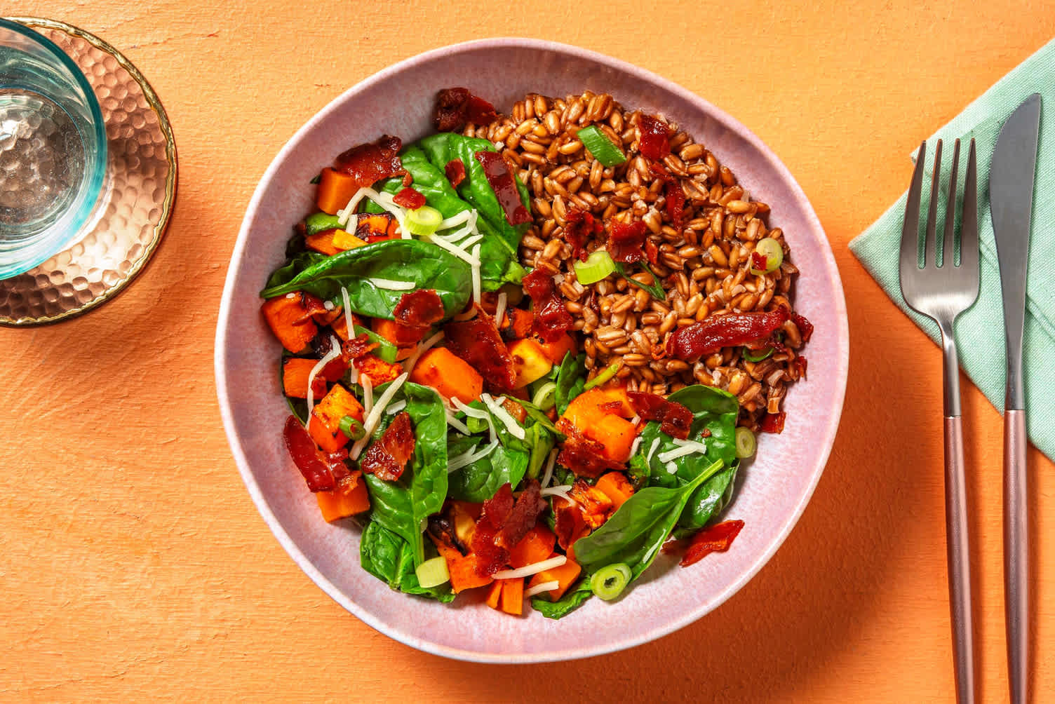 Carb Smart Bacon Farro Bowls Recipe HelloFresh