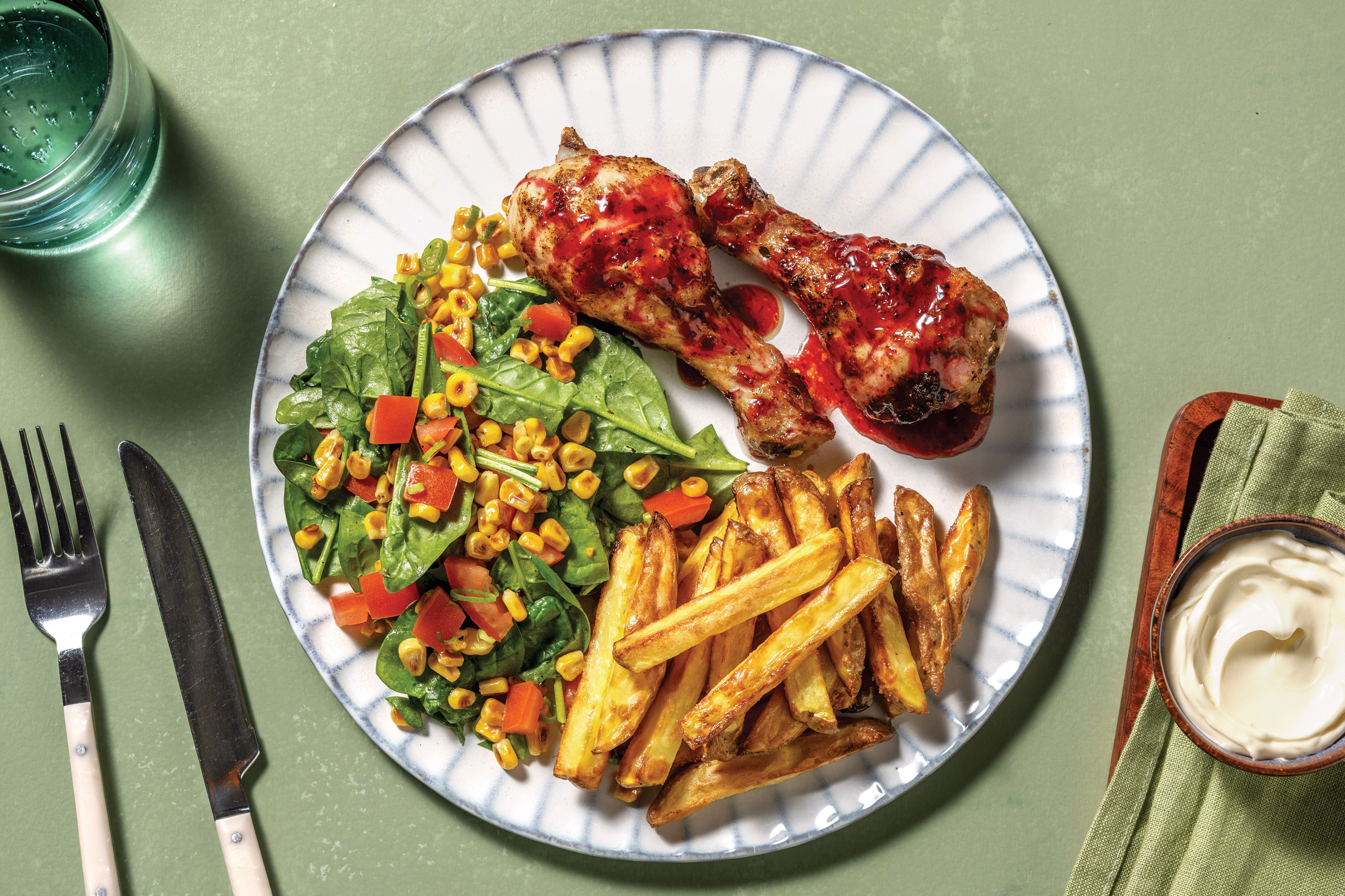 CherryGlazed BBQ Chicken Drumsticks & Fries Recipe HelloFresh
