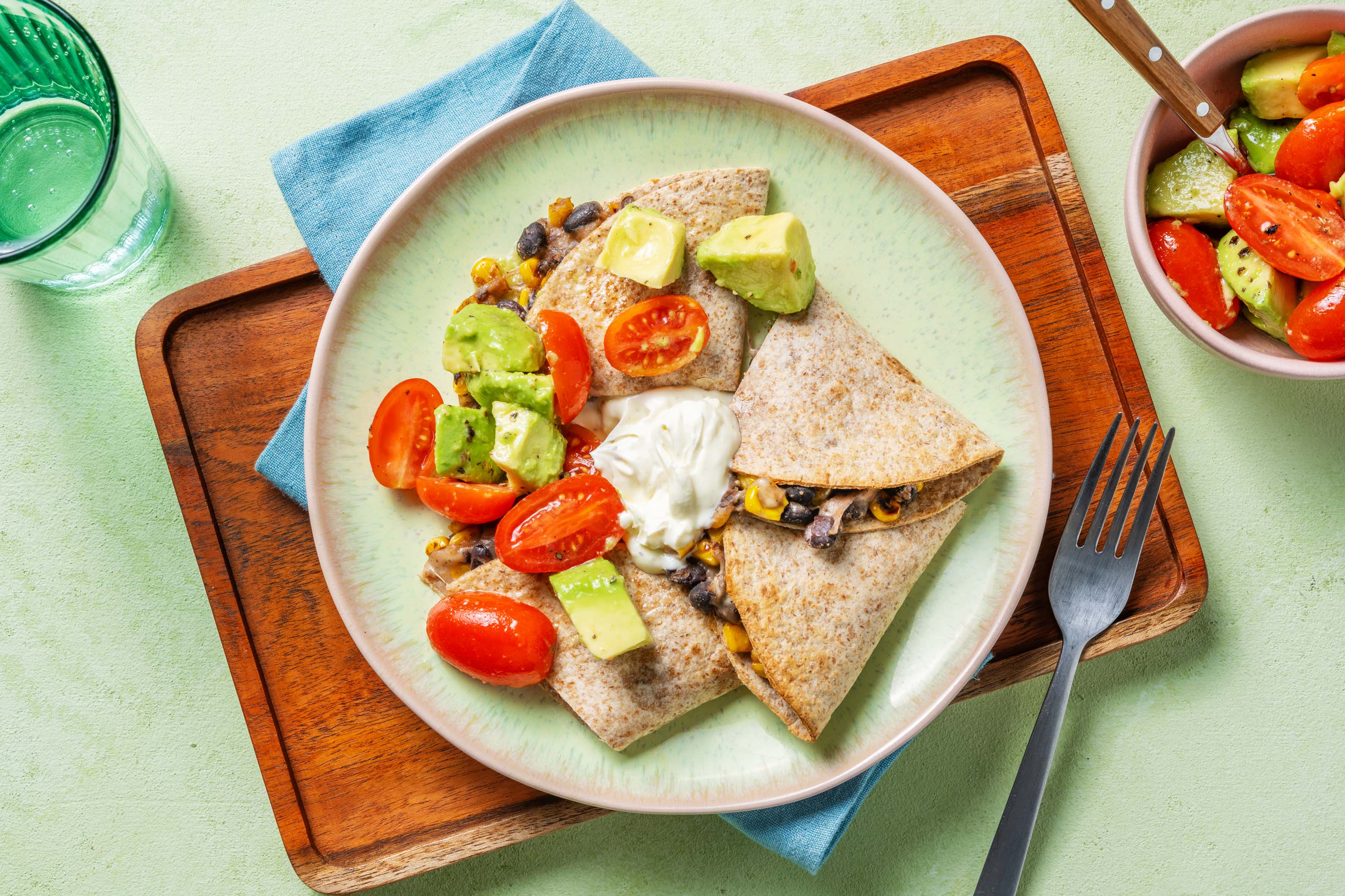 Charred Corn, Bean and Cheddar Quesadillas Recipe HelloFresh