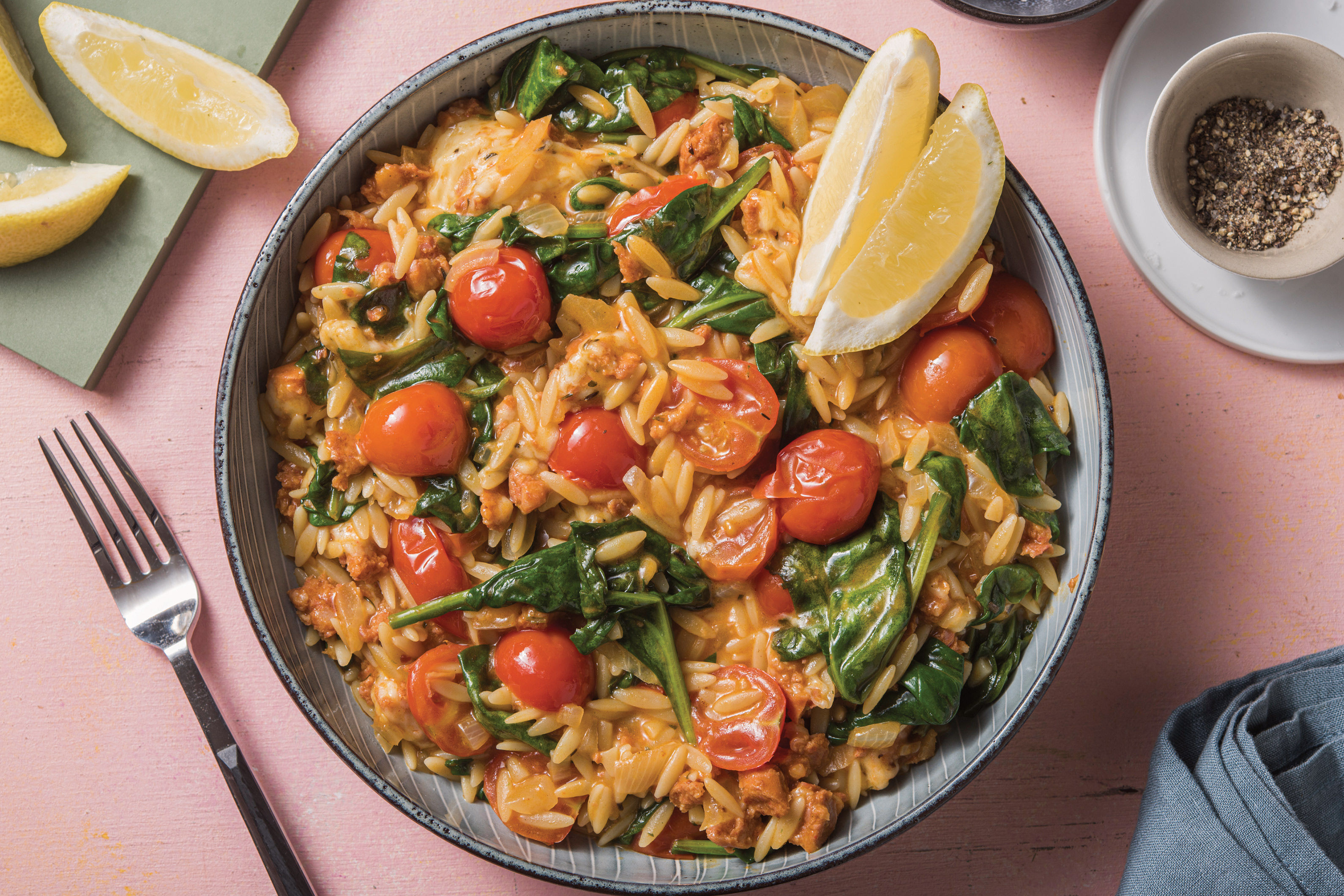 Cheat's Chorizo Risoni Risotto Recipe | HelloFresh