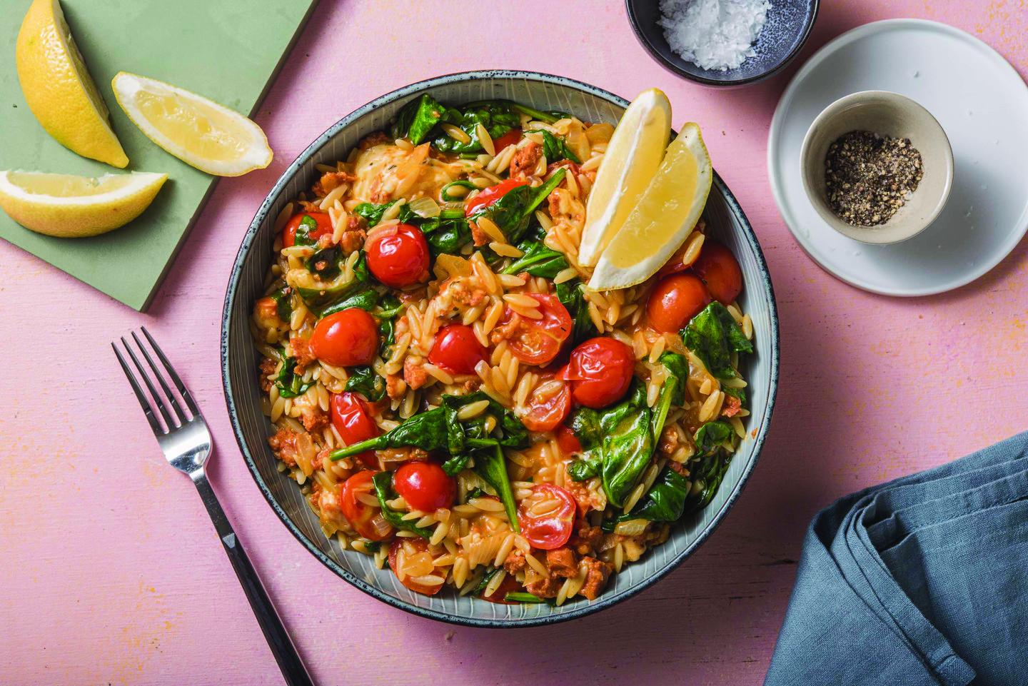 One-Pan Chorizo Risoni Risotto Recipe | HelloFresh