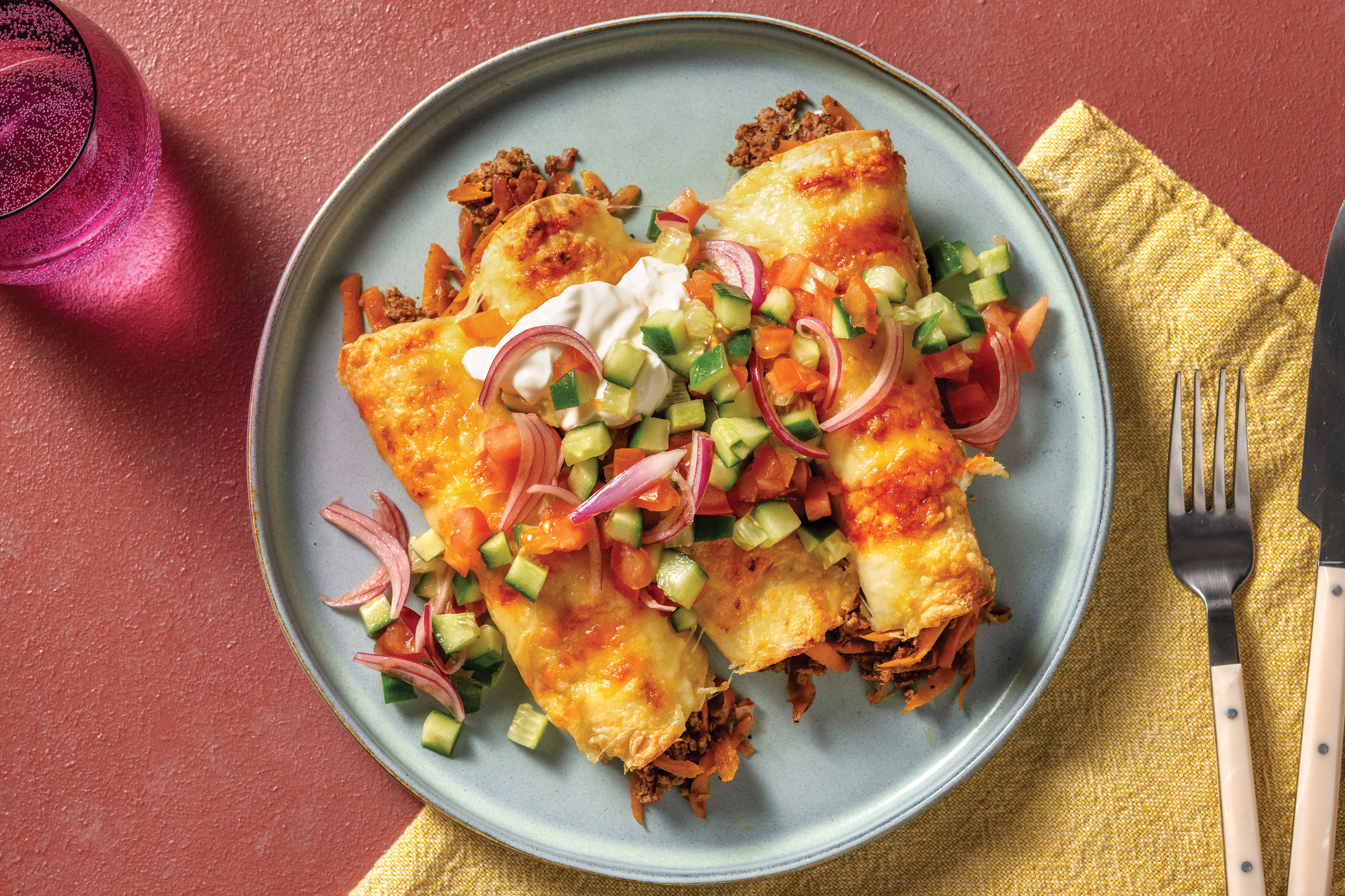 MexicanSpiced Beef Enchiladas Recipe HelloFresh