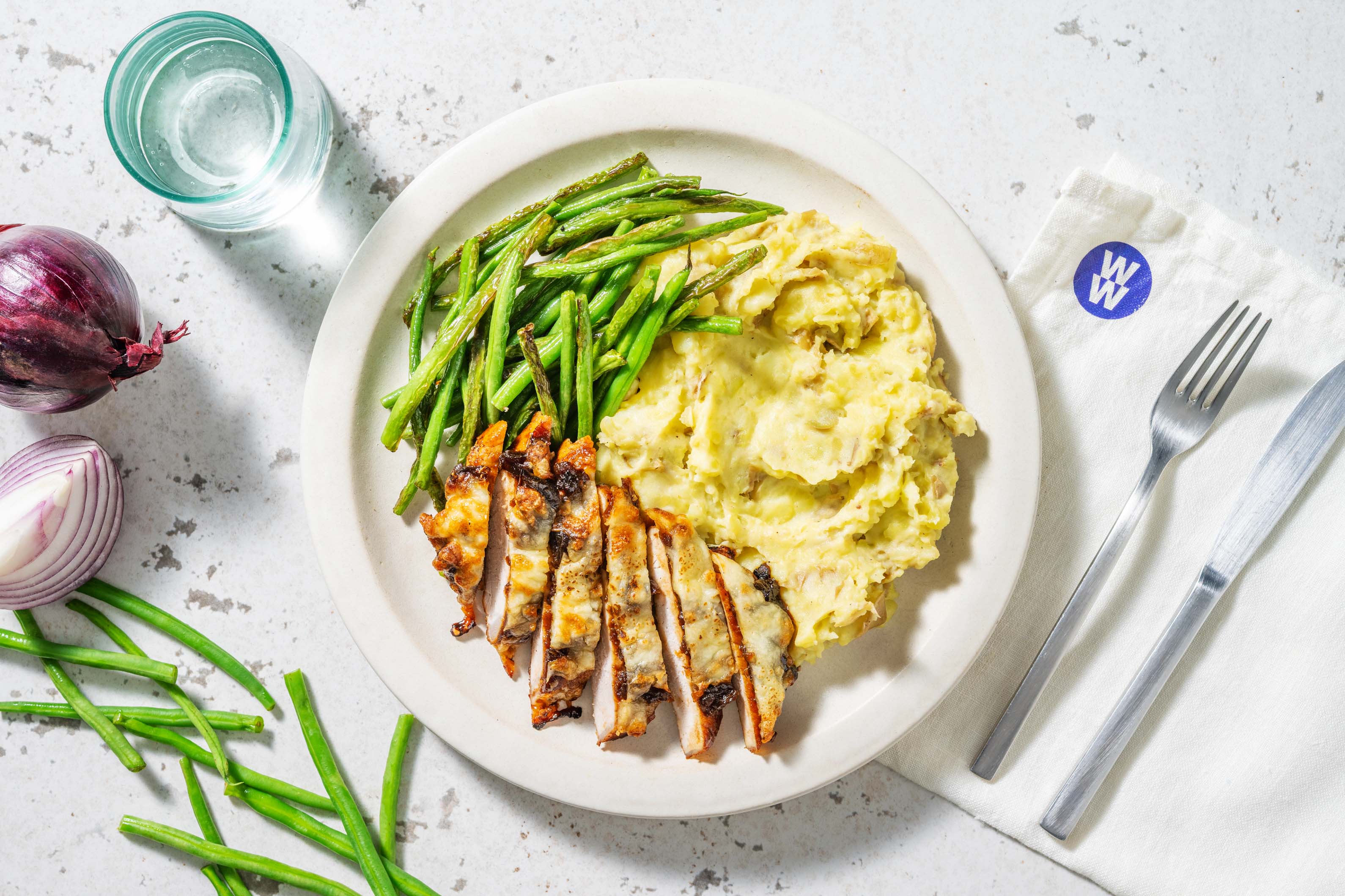 Cheese and Caramelised Onion Pork Steaks Recipe HelloFresh