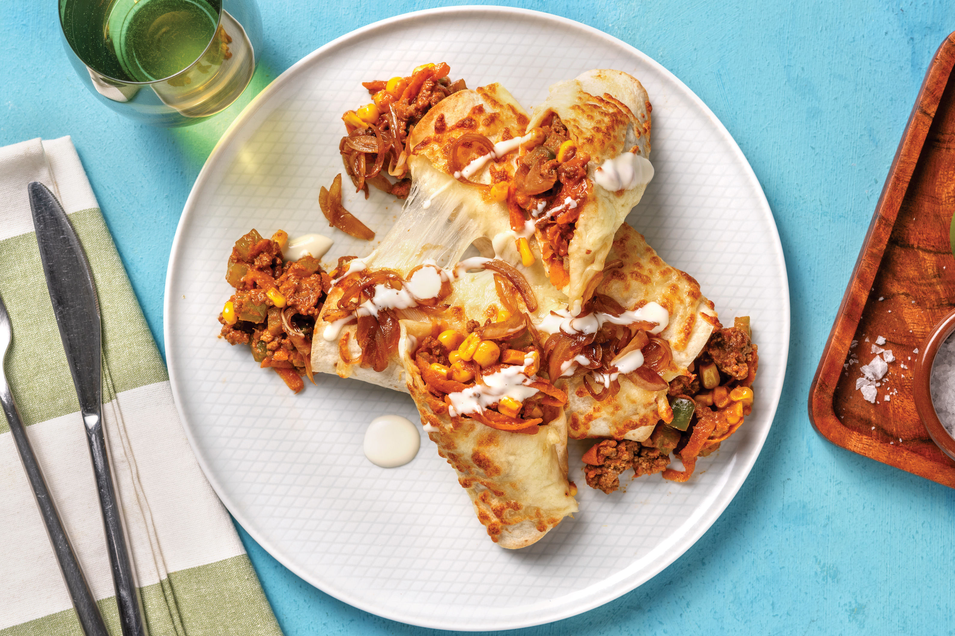 Quick CheeseburgerStyle Beef Enchiladas Recipe HelloFresh
