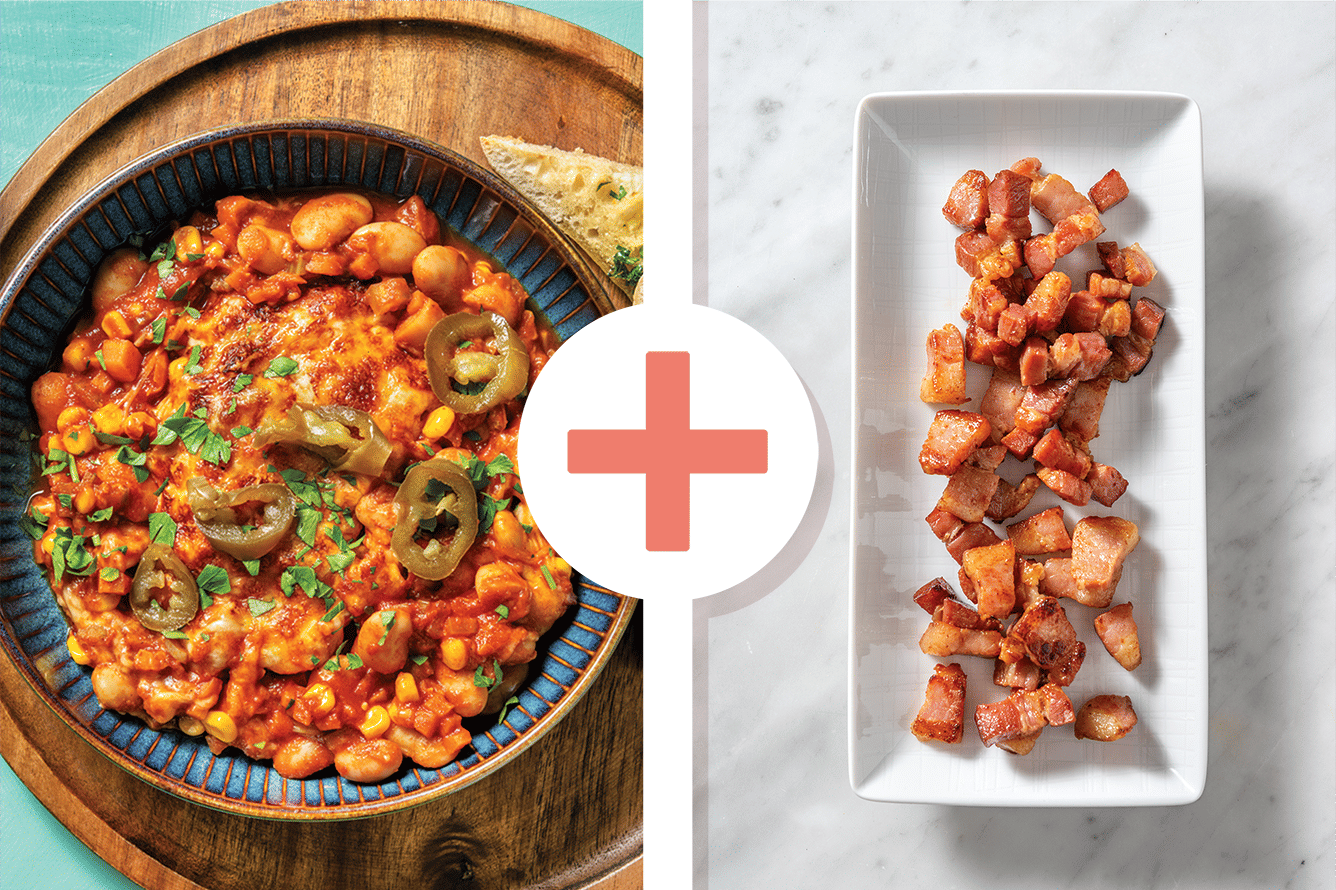 Cheesy BBQ Bacon Baked Beans Recipe | HelloFresh