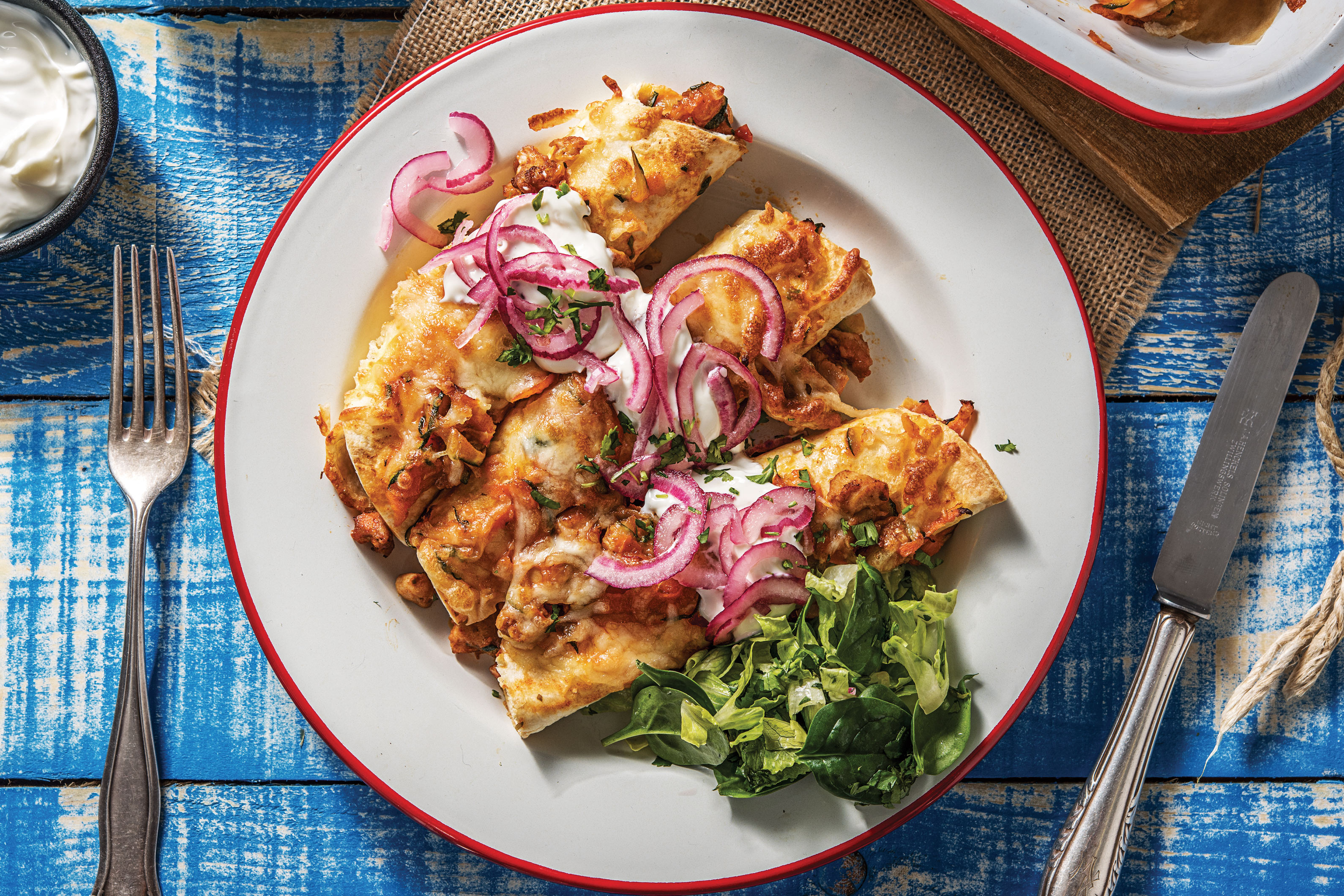 Cheesy Chicken Enchiladas Recipe HelloFresh
