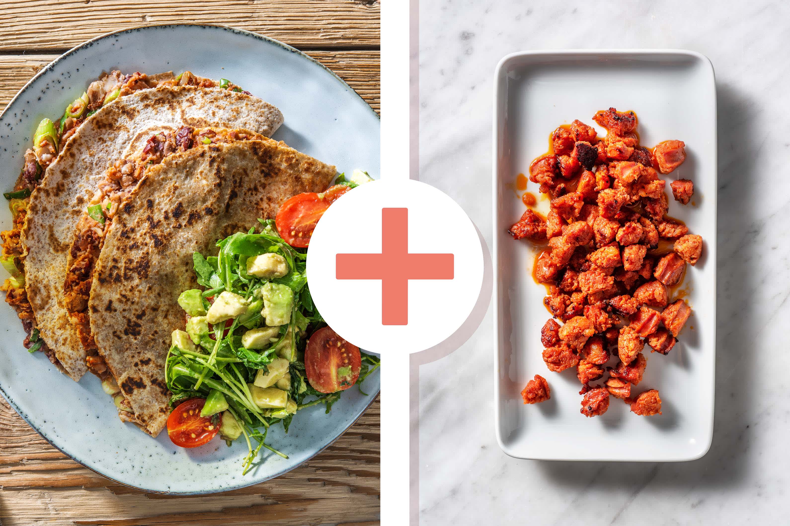 Bean Quesadillas with Avocado & Salad Recipe HelloFresh