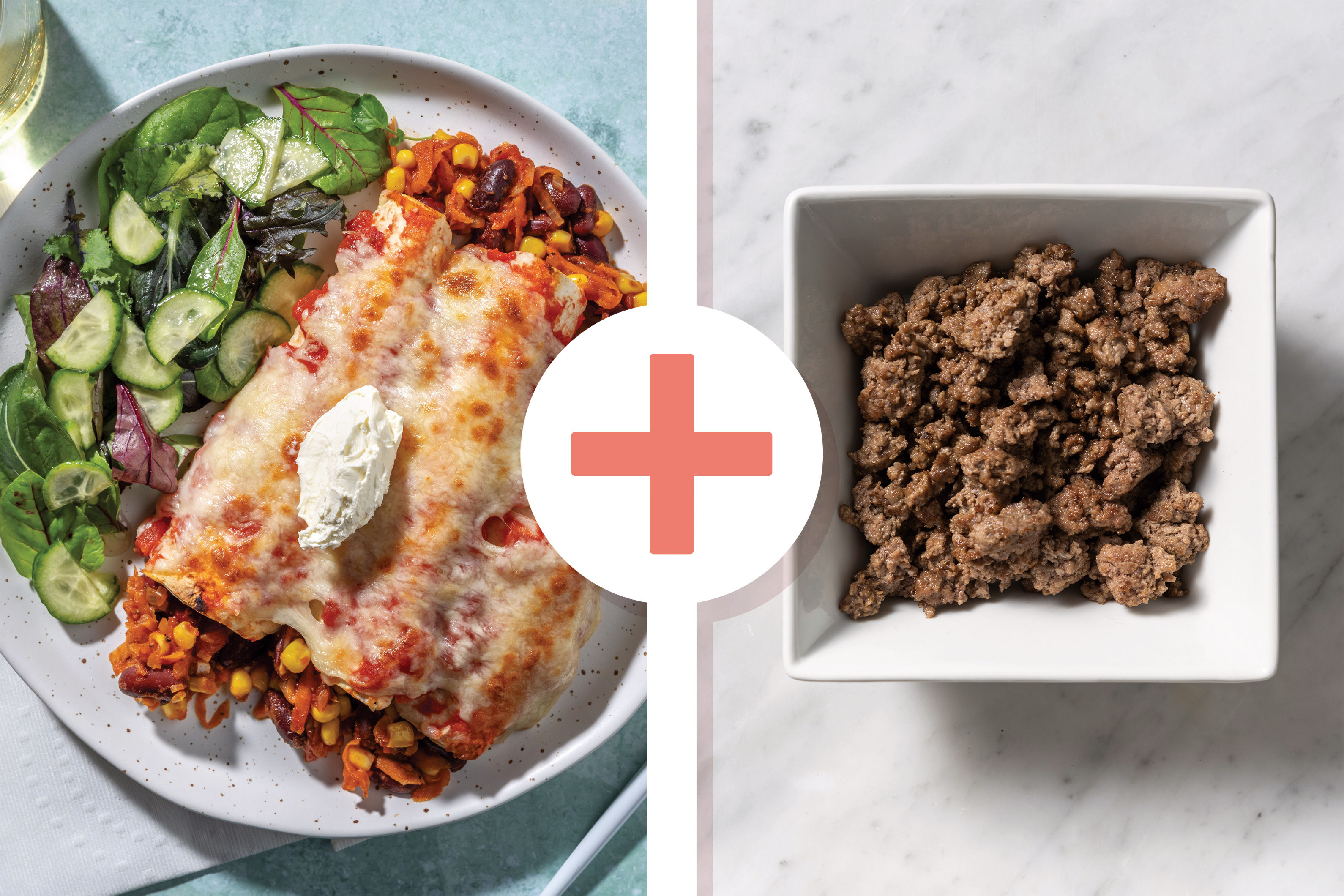 Cheesy Beef & Bean Enchiladas Recipe HelloFresh