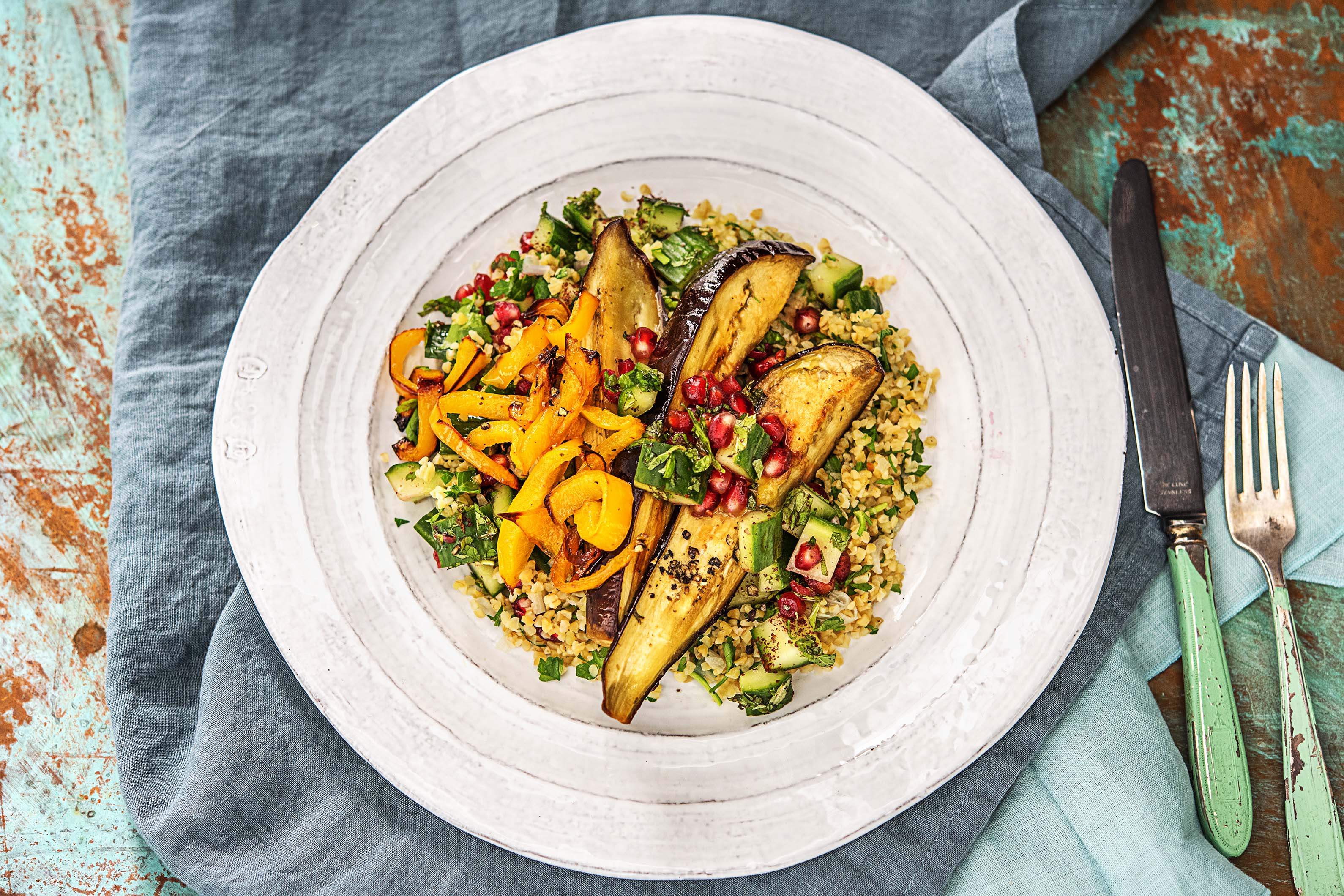 Honey & Sesame Aubergine with Salsa Recipe | HelloFresh