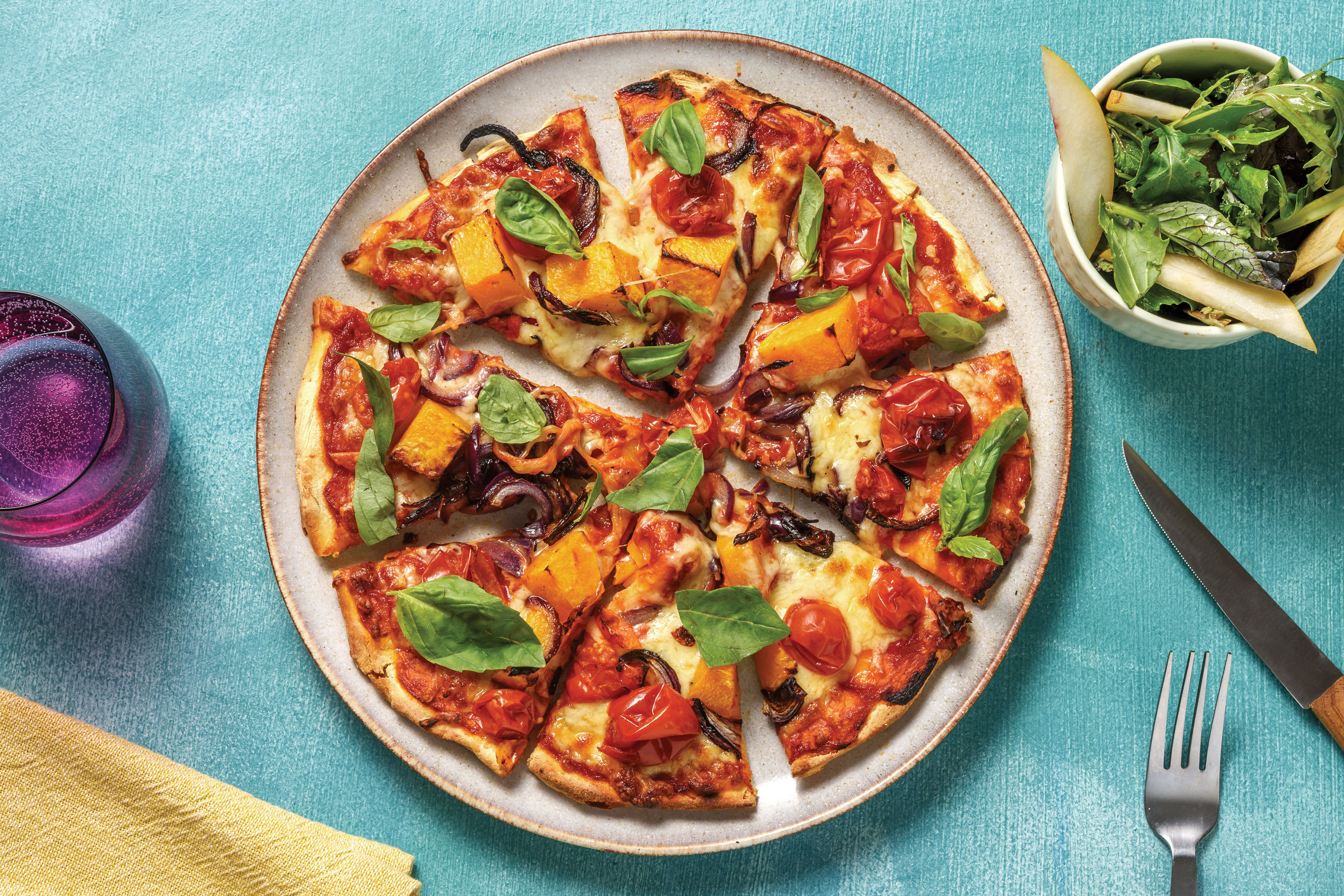 Cherry Tomato, Pumpkin & Basil Pizza Recipe HelloFresh