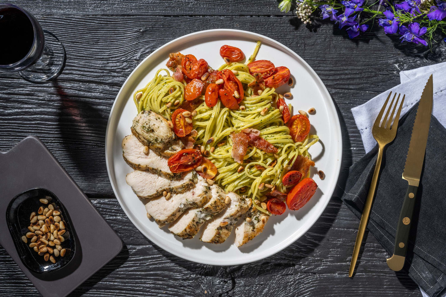 Chicken and Bacon Pesto Pasta Recipe | HelloFresh