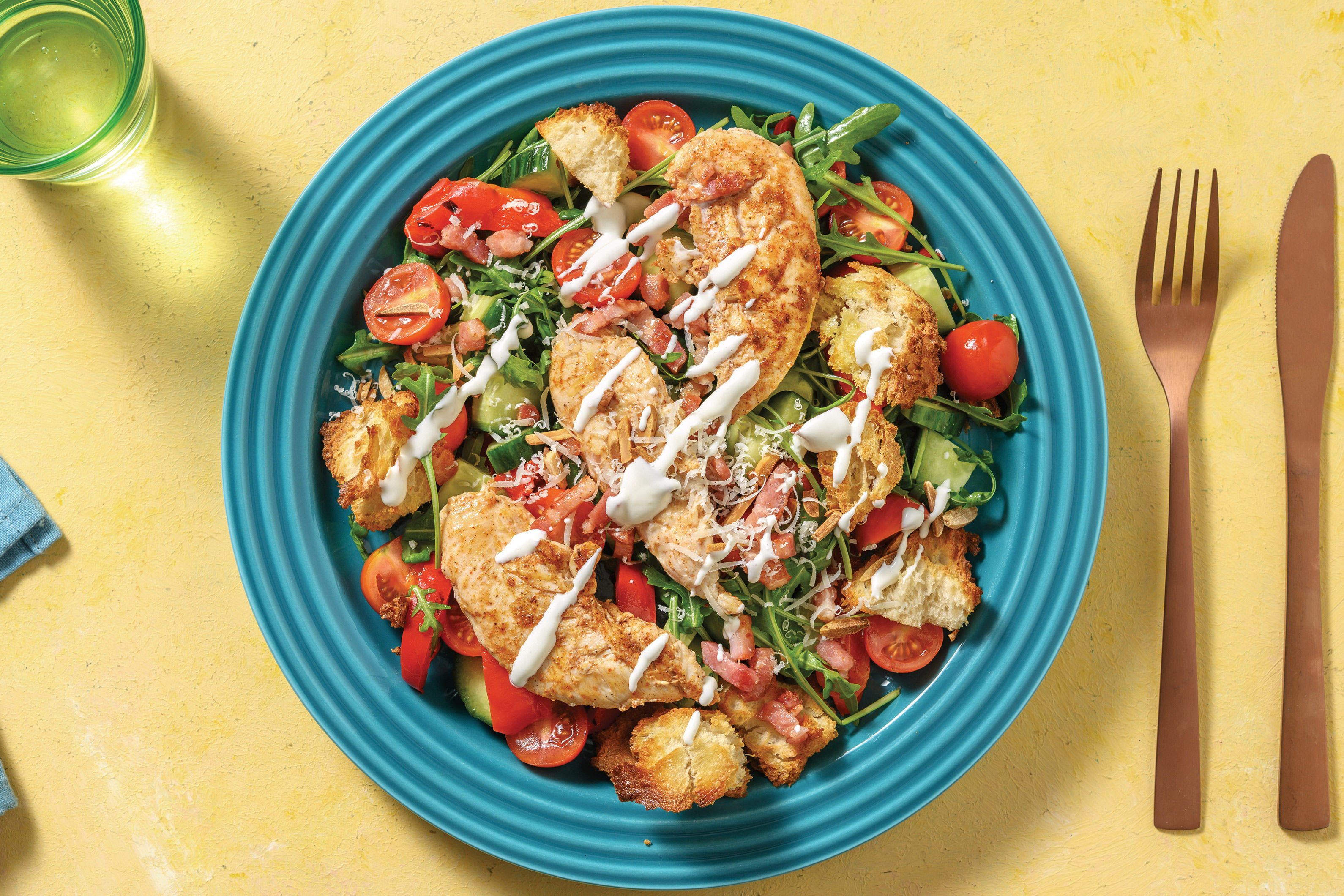 Chicken & Bacon Panzanella Salad with Truffle Mayo Recipe | HelloFresh