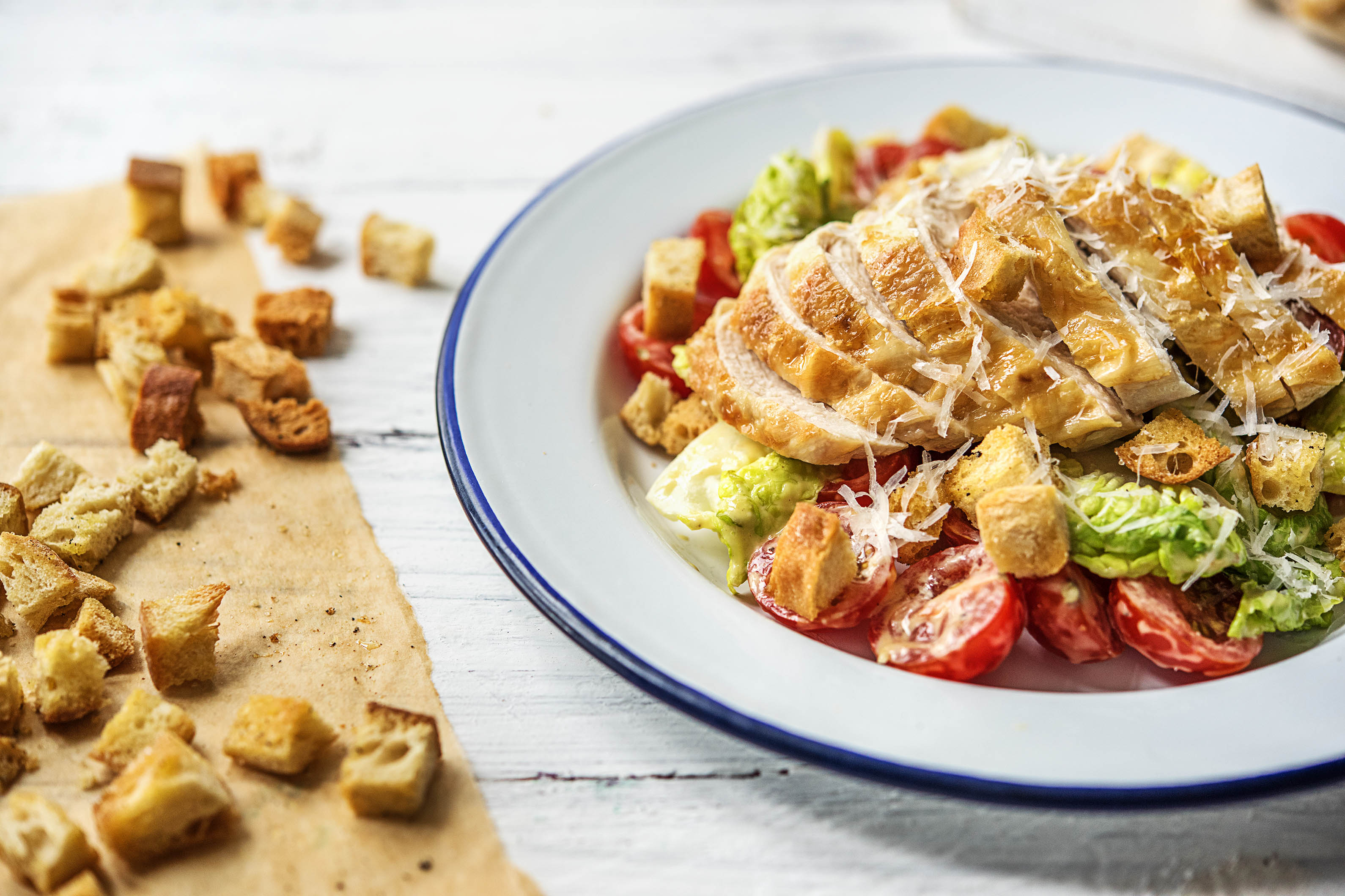 Caesar Salad with Little Gems & Croutons, 4 servings, Good Eggs Meal Kits