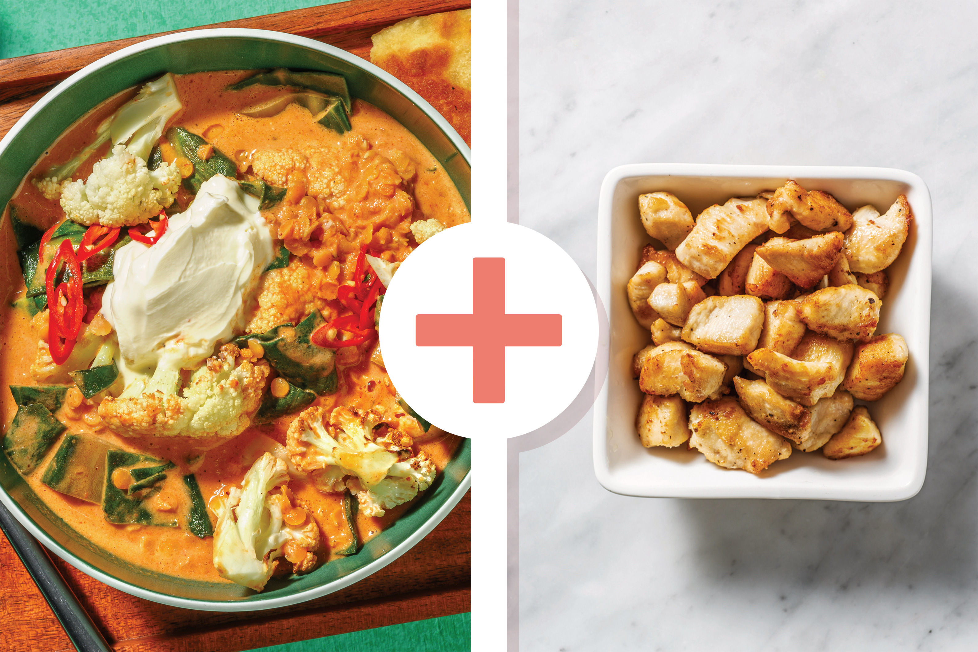 Mild Chicken, Cauliflower & Silverbeet Lentil Dhal Recipe HelloFresh