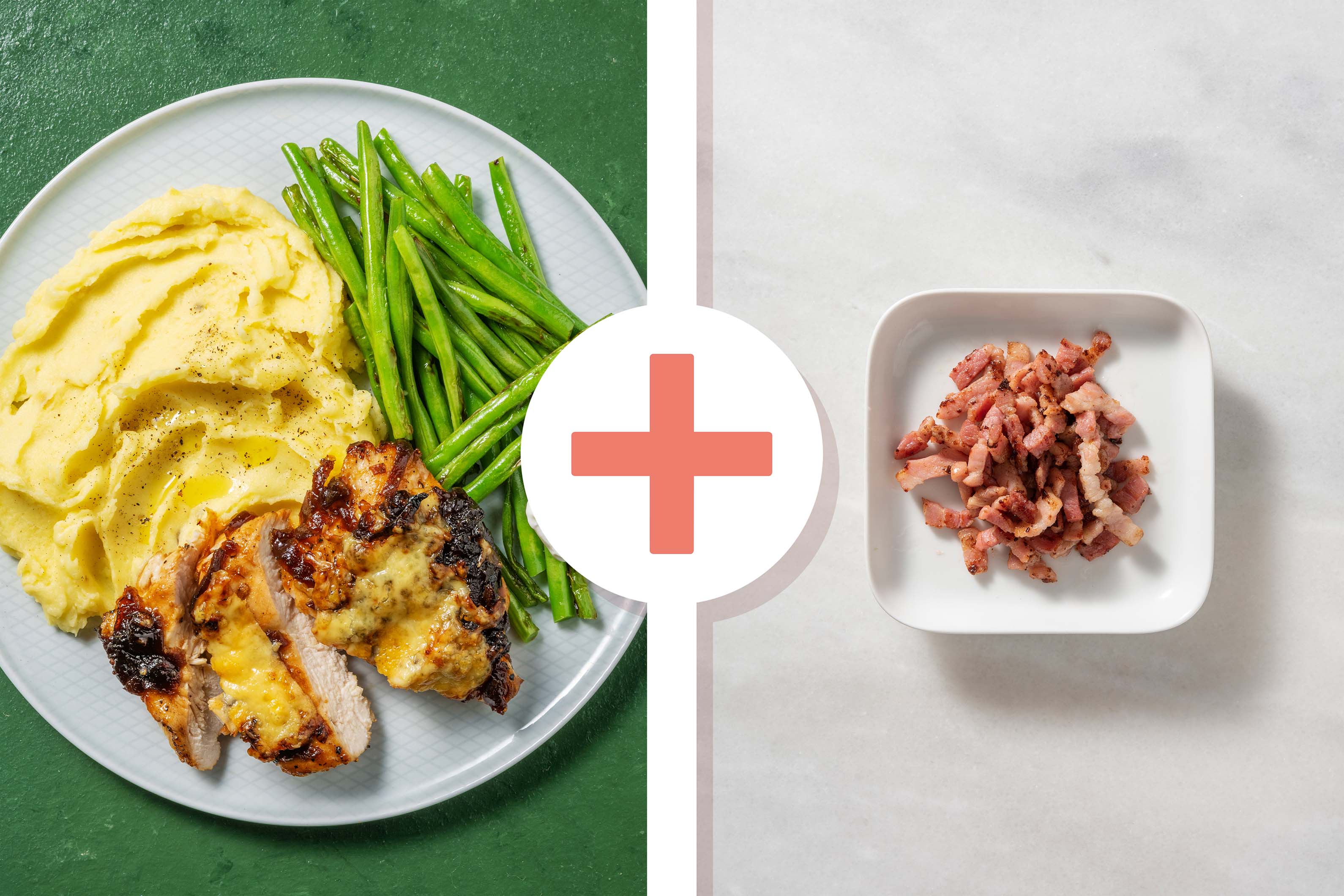 Cheese and Caramelised Onion Chicken with Bacon Lardons Recipe HelloFresh