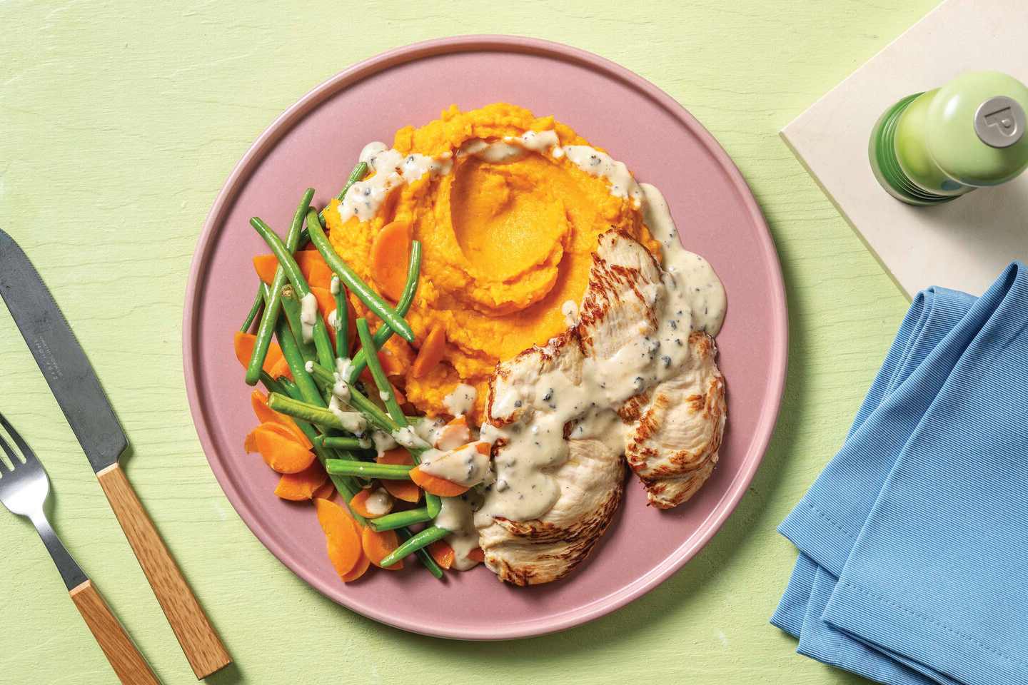 Quick Chicken & Creamy Peppercorn Sauce Recipe HelloFresh