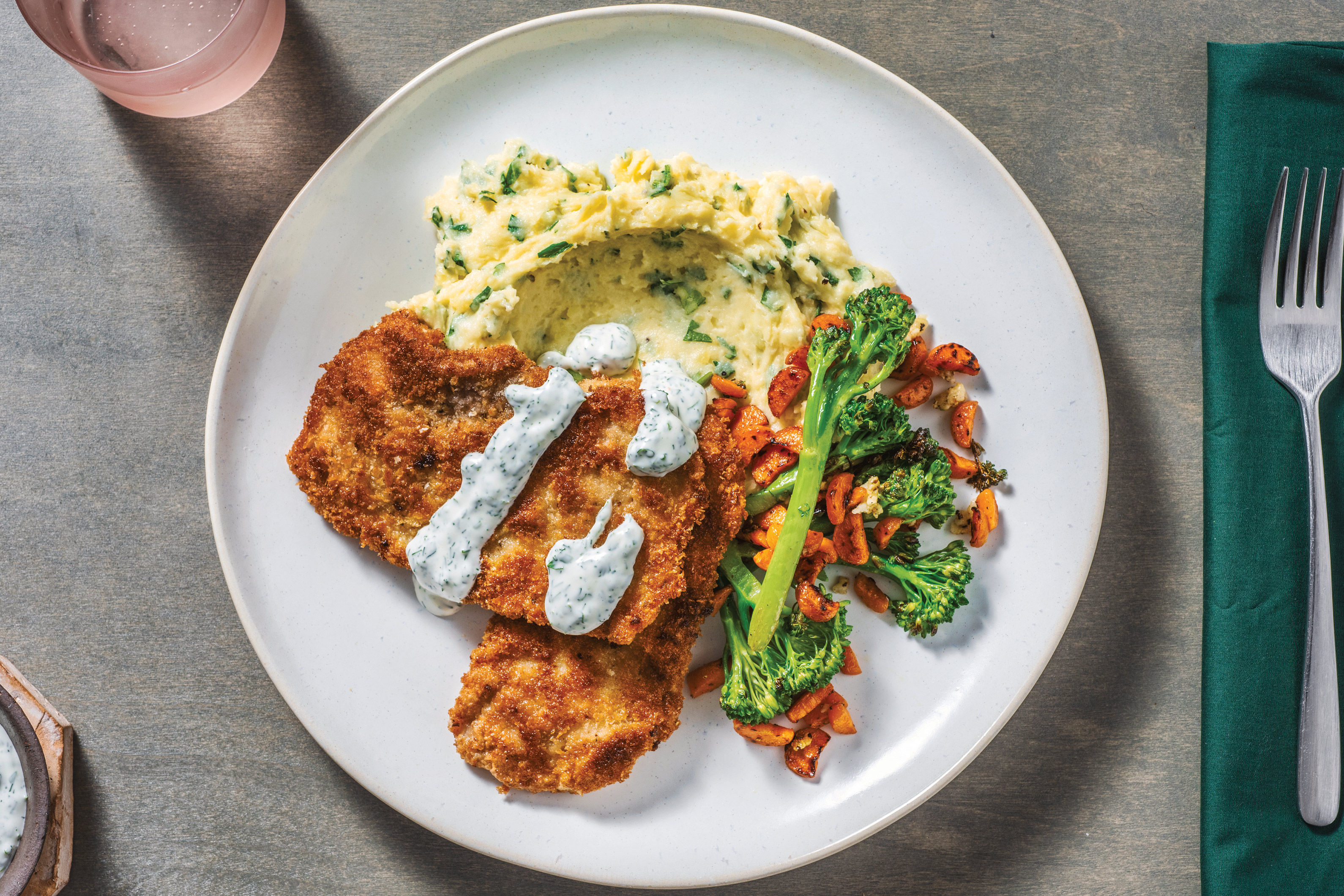 Pork Schnitzels & DillParsley Mayo Recipe HelloFresh