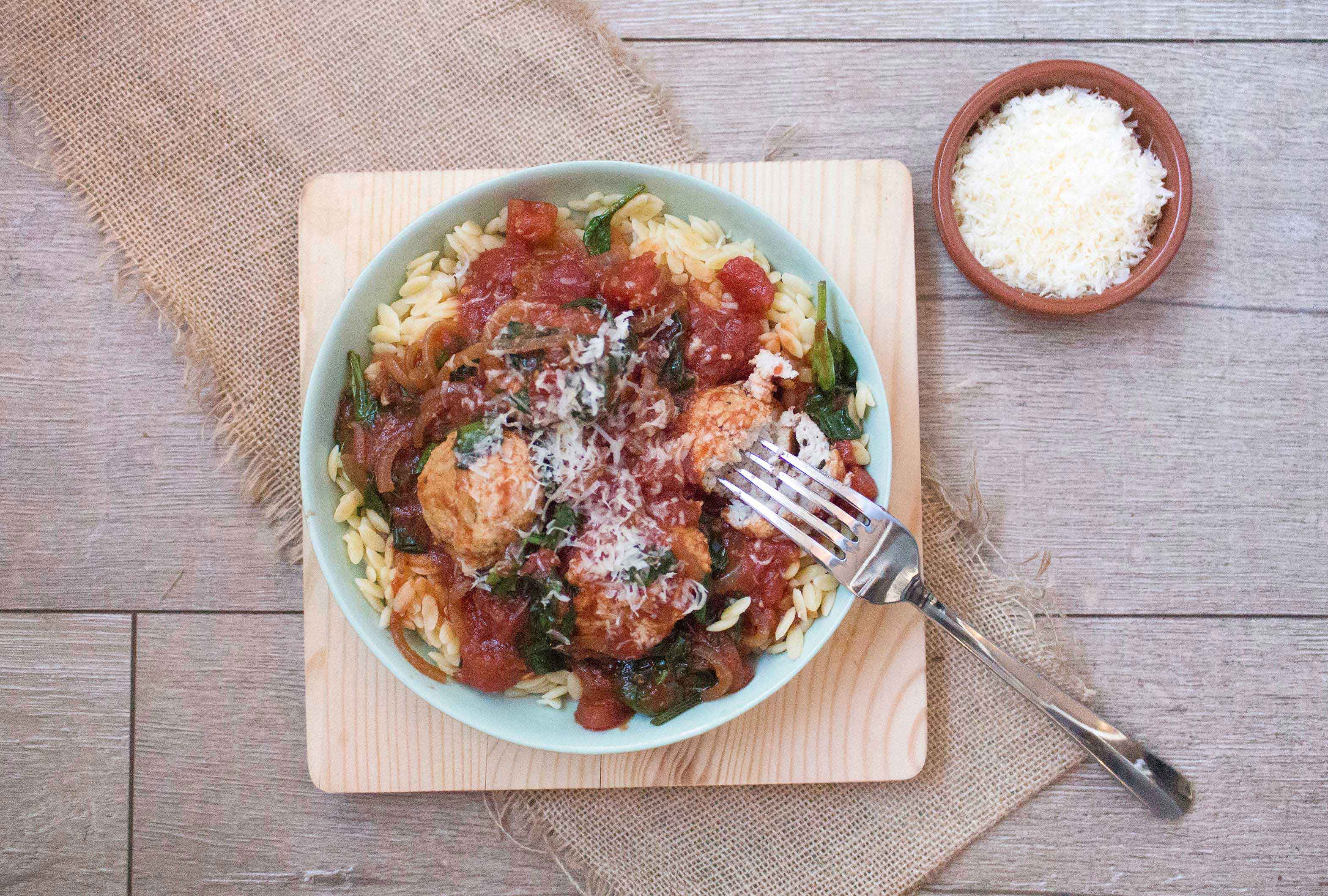 Chicken & Thyme Meatballs with Risoni Recipe HelloFresh