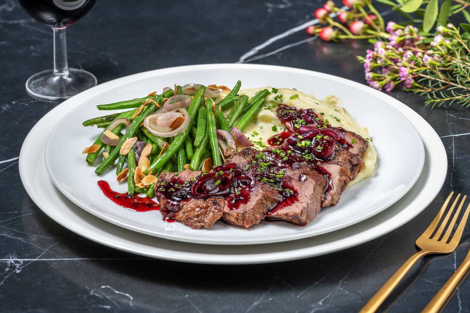 Striploin Steak and BlueberryBalsamic Reduction Recipe HelloFresh