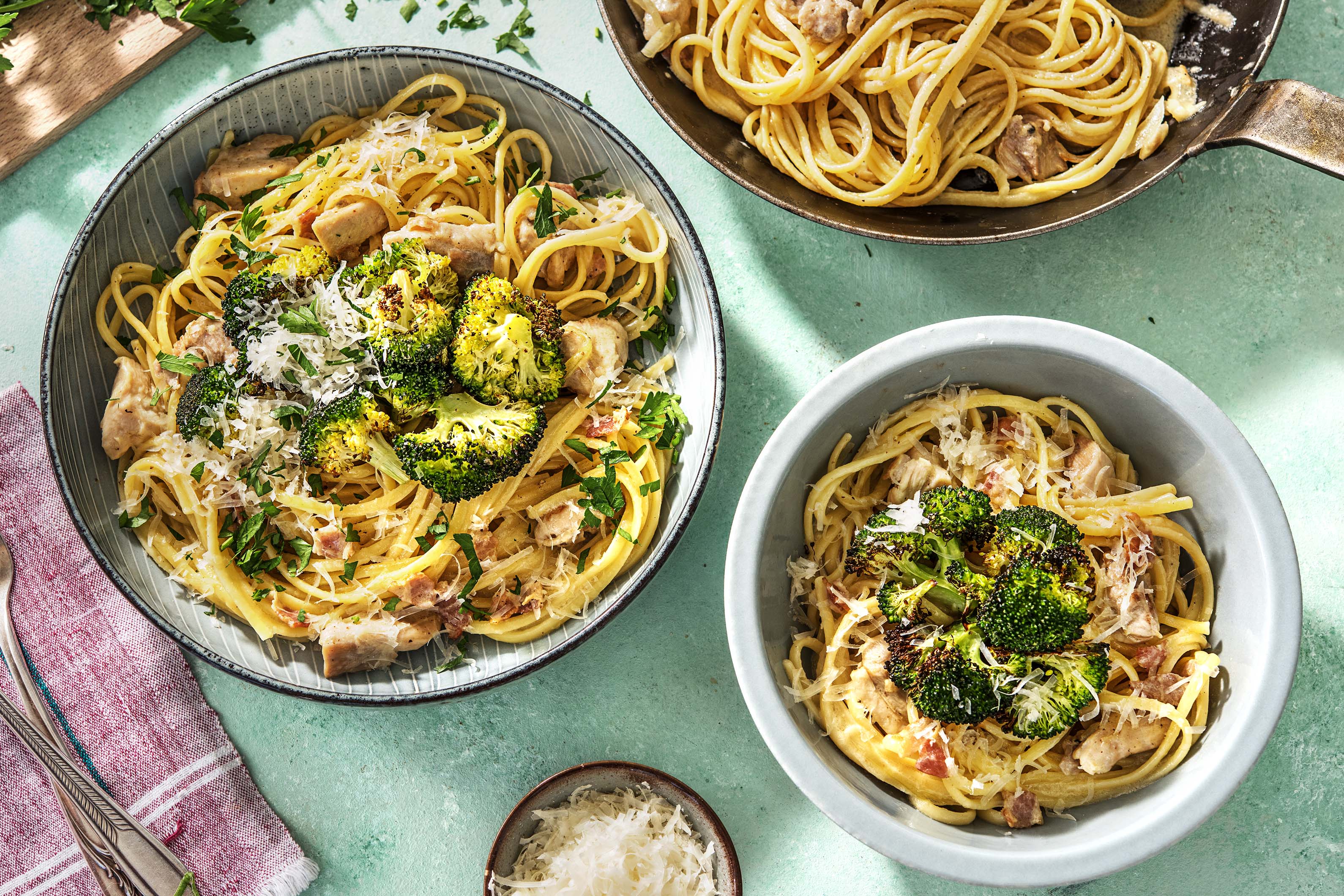 Chicken Linguine With Roasted Broccoli Recipe Hellofresh