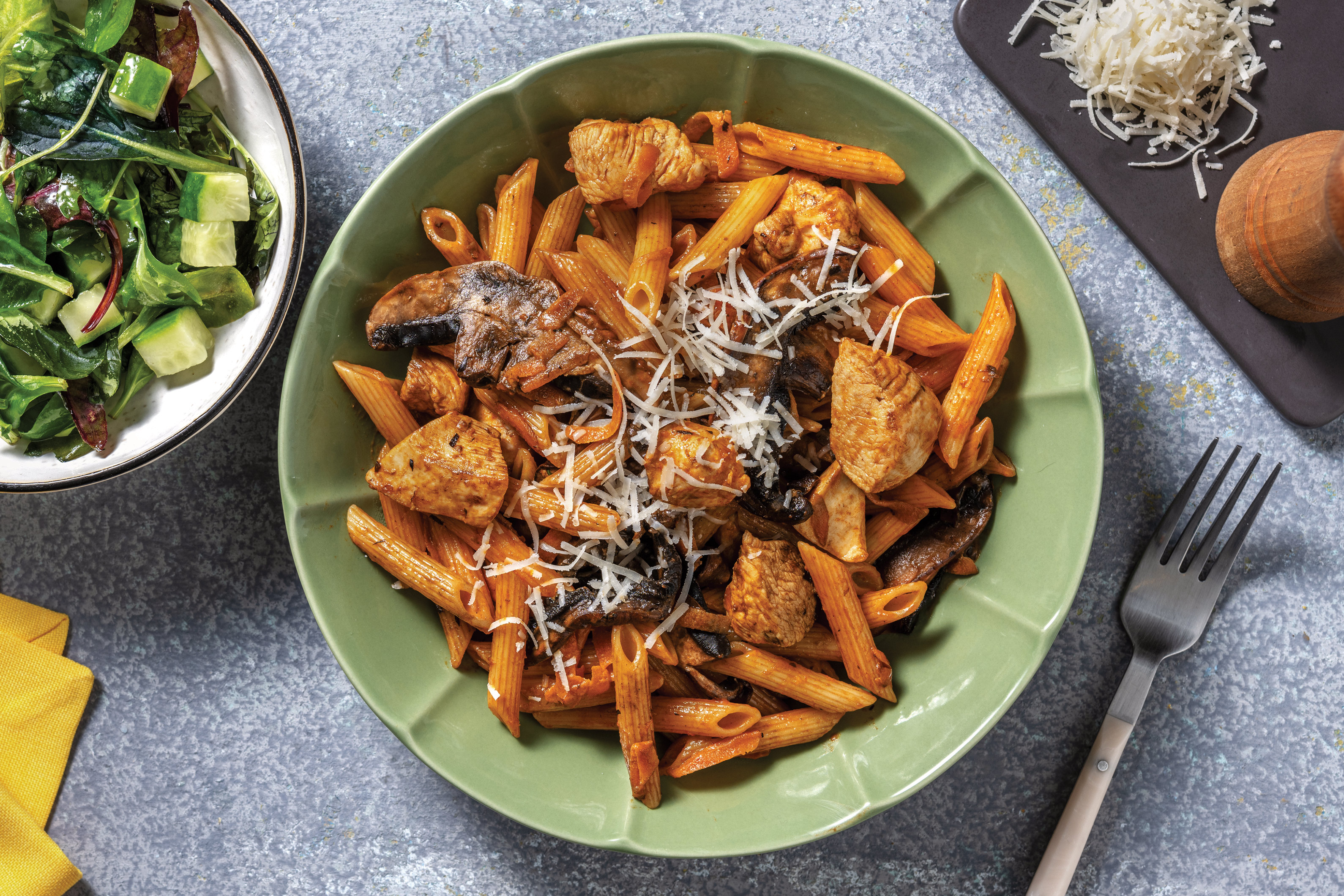 Quick Creamy Tomato, Chicken & Mushroom Penne Recipe | HelloFresh