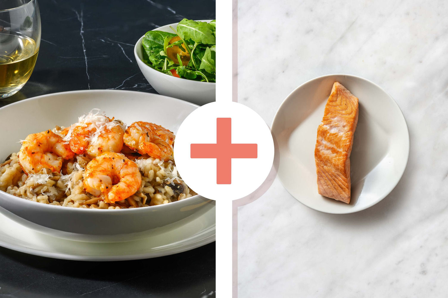 Lemony Jumbo Shrimp, Salmon and Mushroom Risotto Recipe HelloFresh
