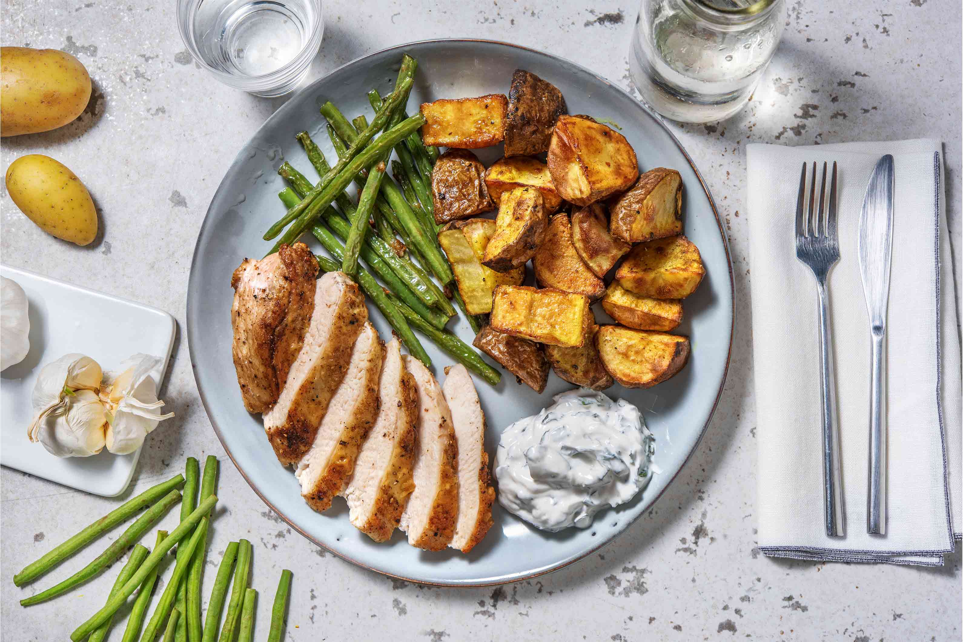 Crispy Chicken and Bombay Style Potatoes Recipe | HelloFresh