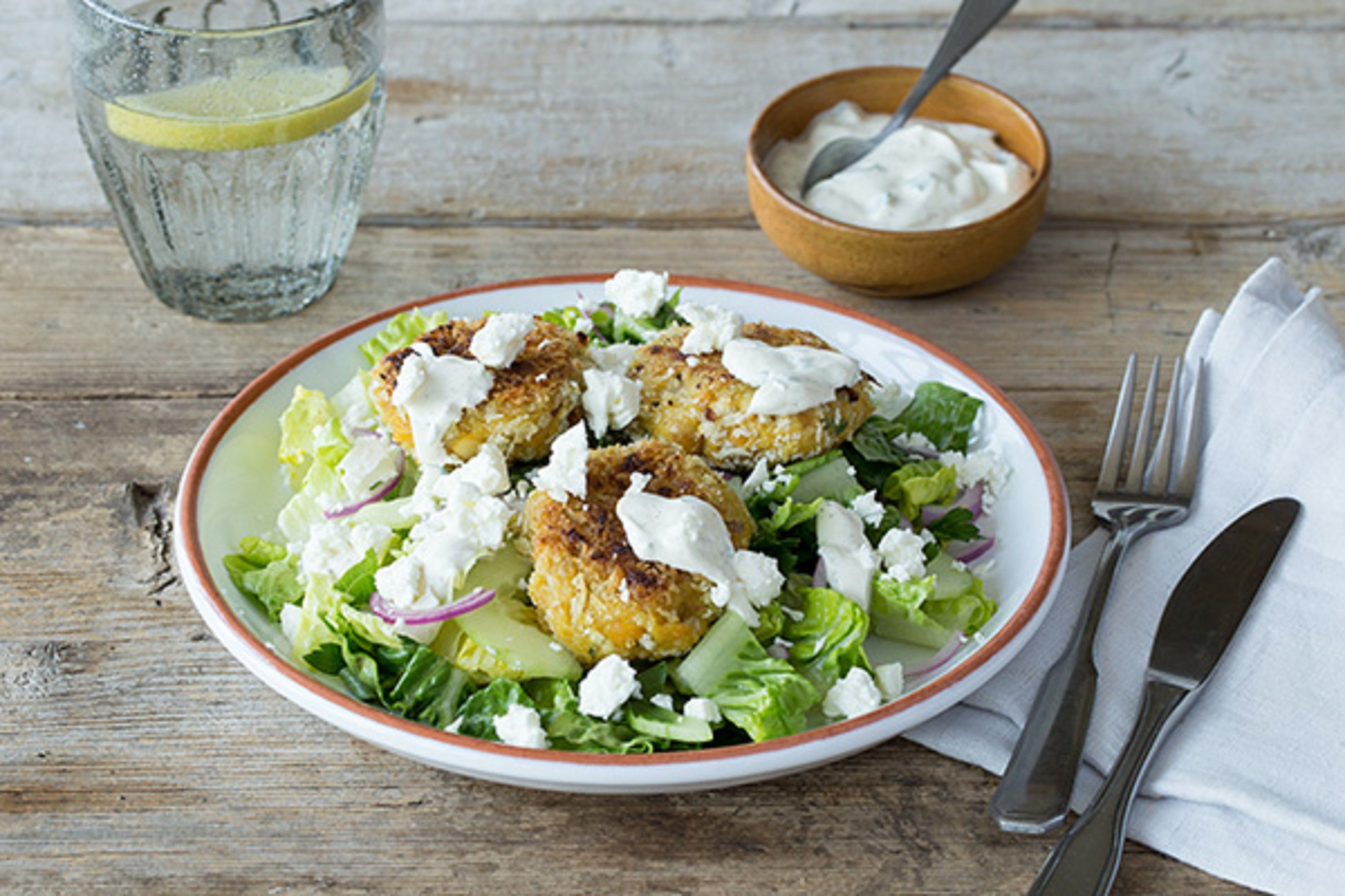 Crispy Chickpea Fritter Salad Recipe HelloFresh