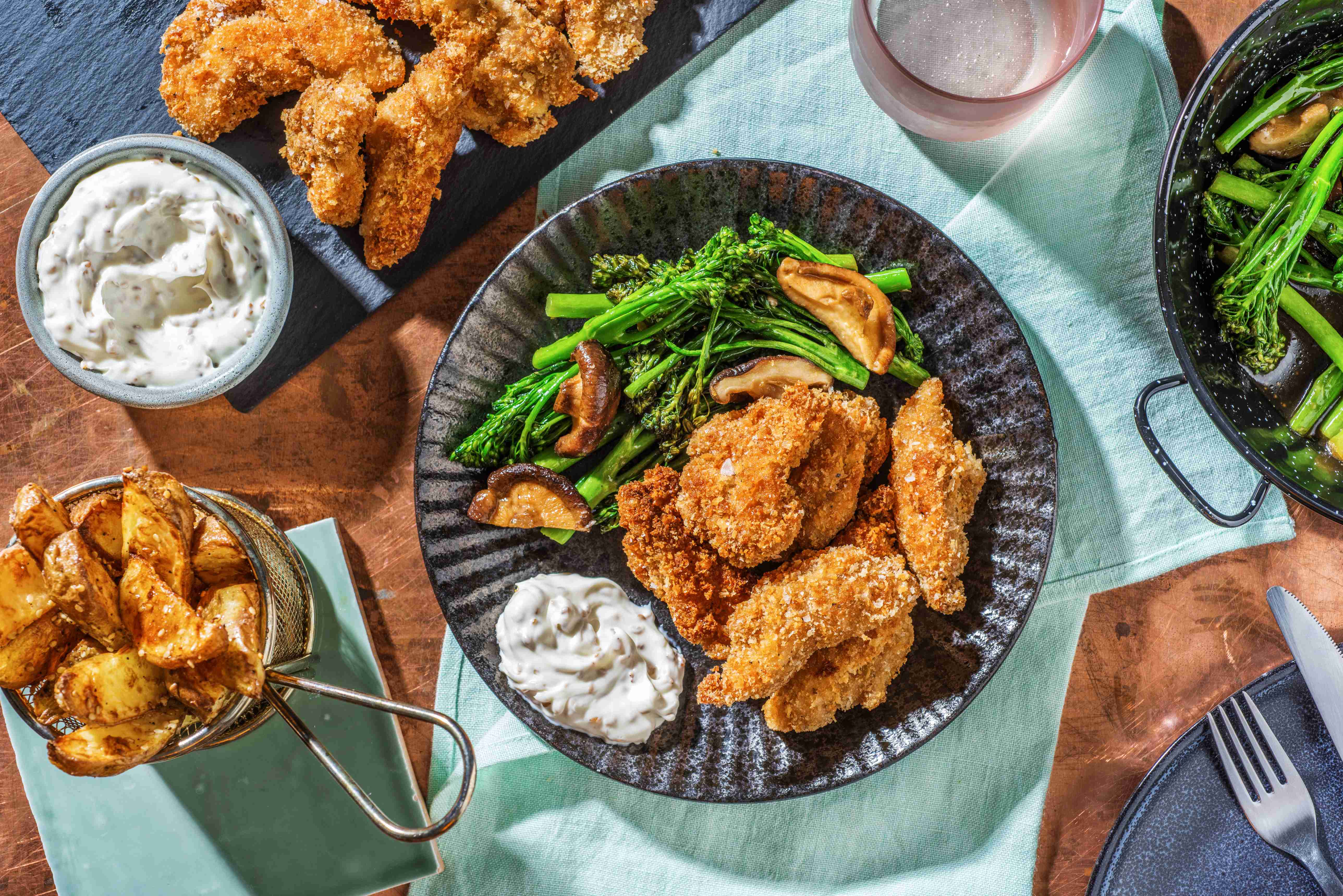 Japanese Fried Chicken & Sesame Wedges Recipe