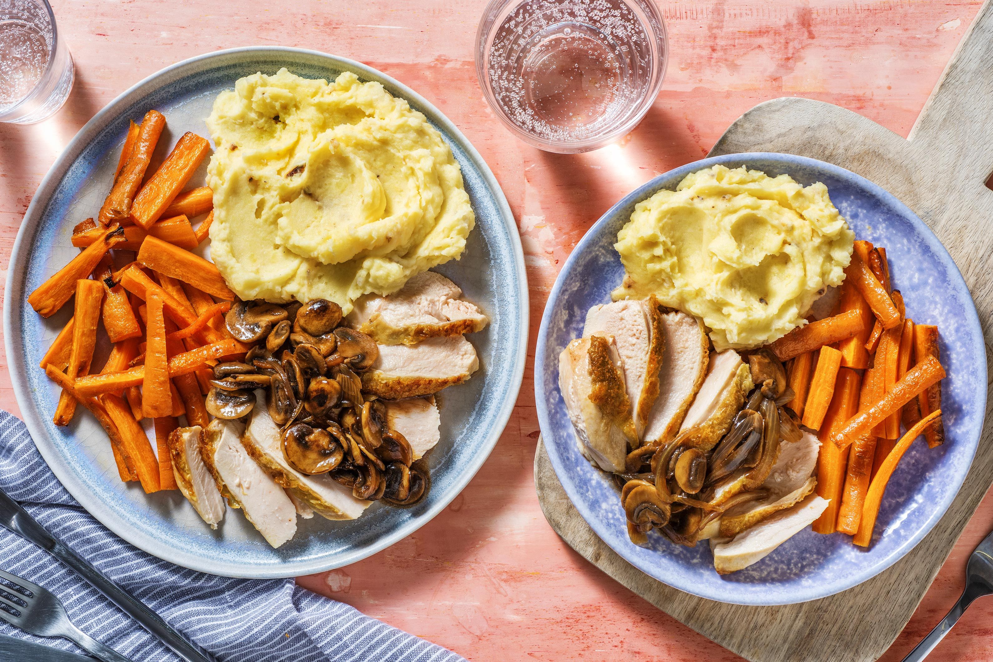 Chicken with Mushroom Vin Sauce & Mash Recipe HelloFresh
