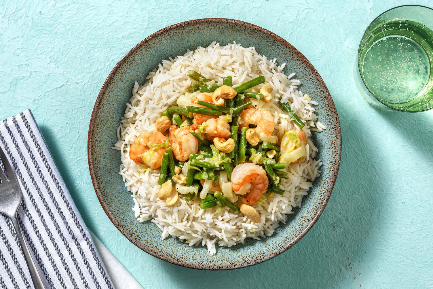 Groene curry met garnalen en rijst Recept | HelloFresh