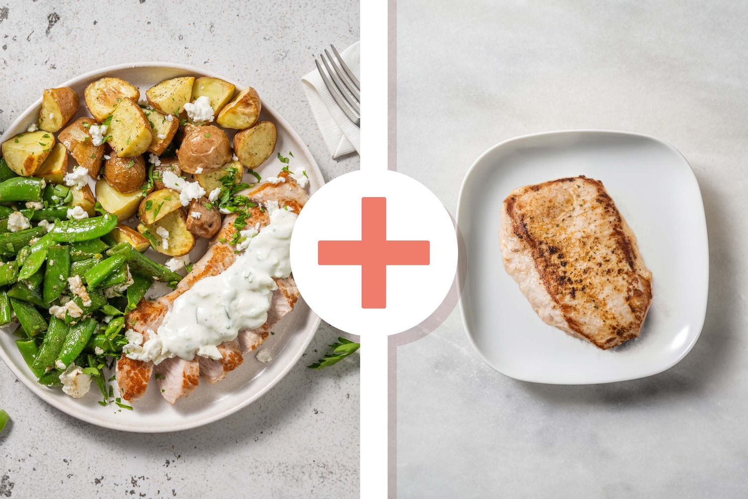 Calorie Smart GreekInspired Double Pork Chops Recipe HelloFresh
