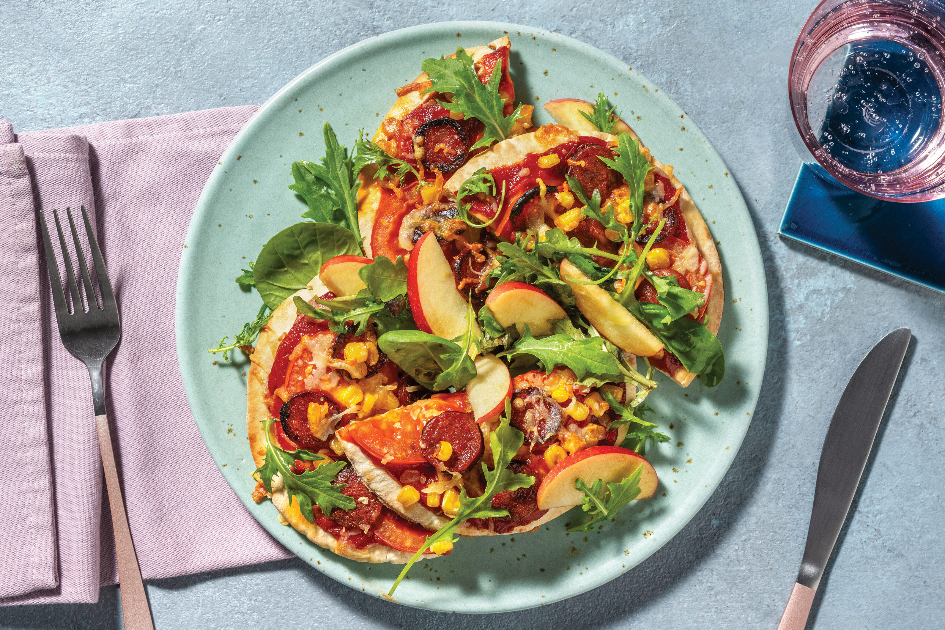 Easy Chorizo & Tomato Flatbread Pizzas Recipe HelloFresh