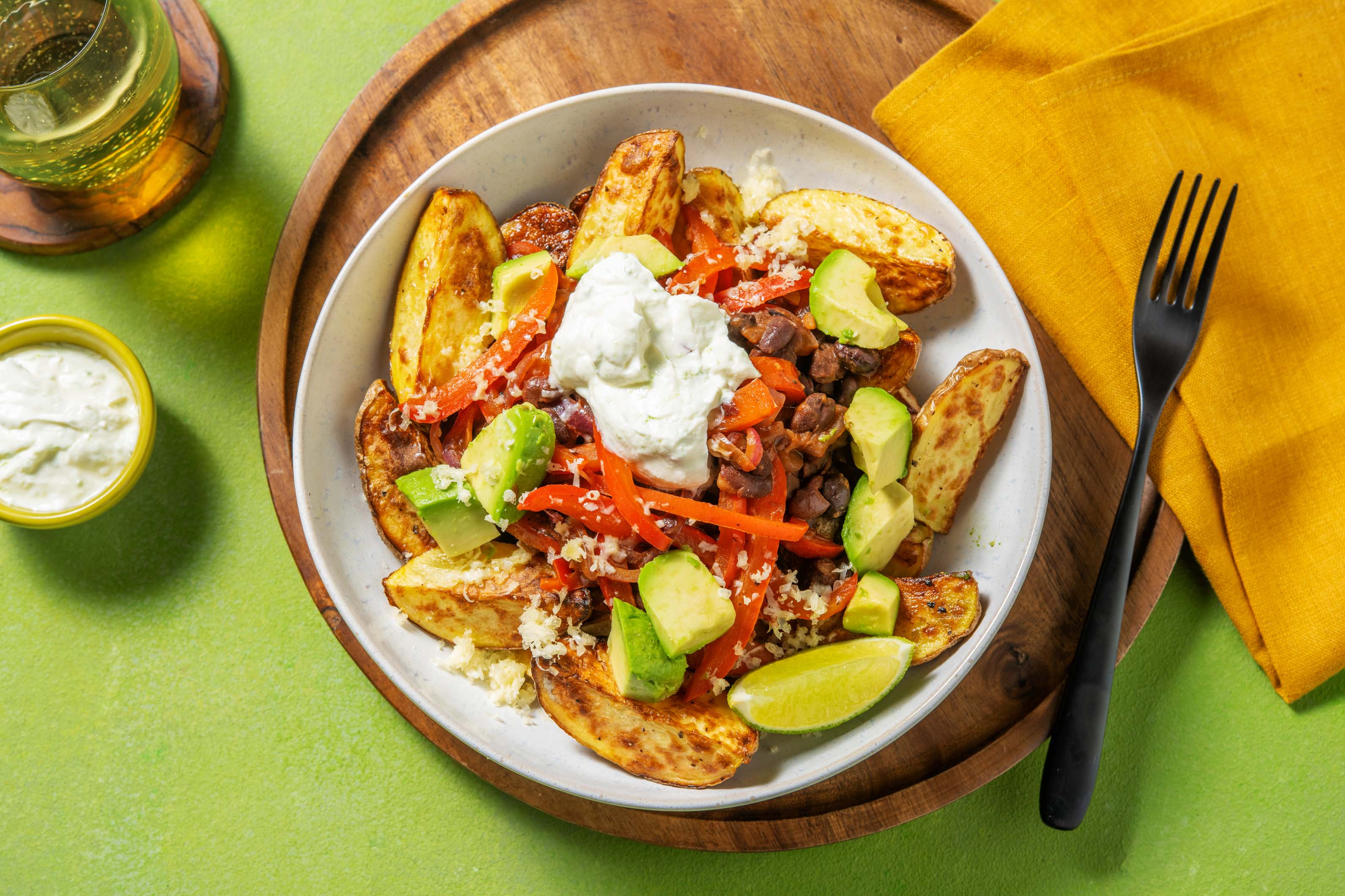 Fajita Veg and Black Bean Loaded Wedges Recipe | HelloFresh