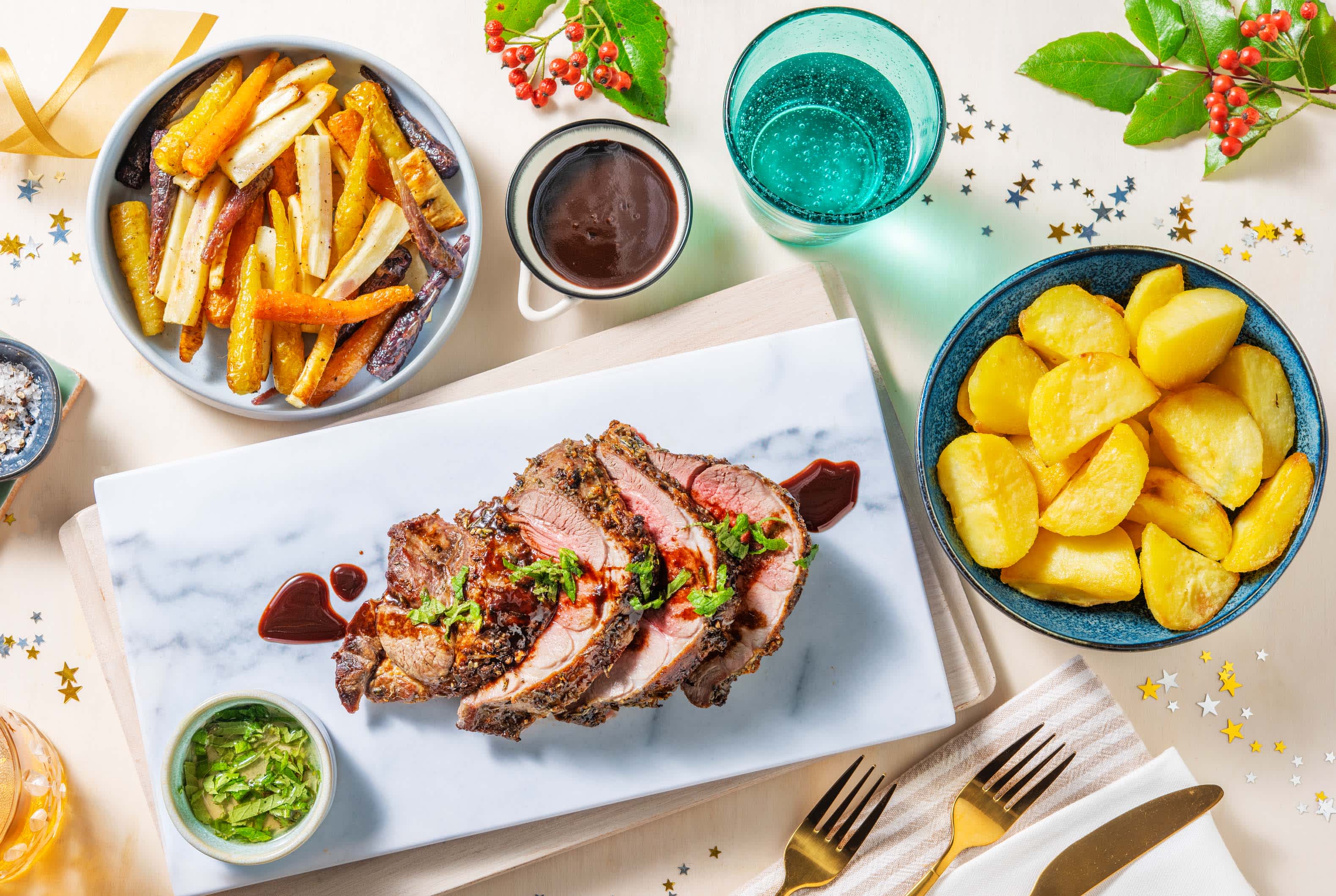 Festive Roast Lamb and Red Wine Jus Recipe HelloFresh