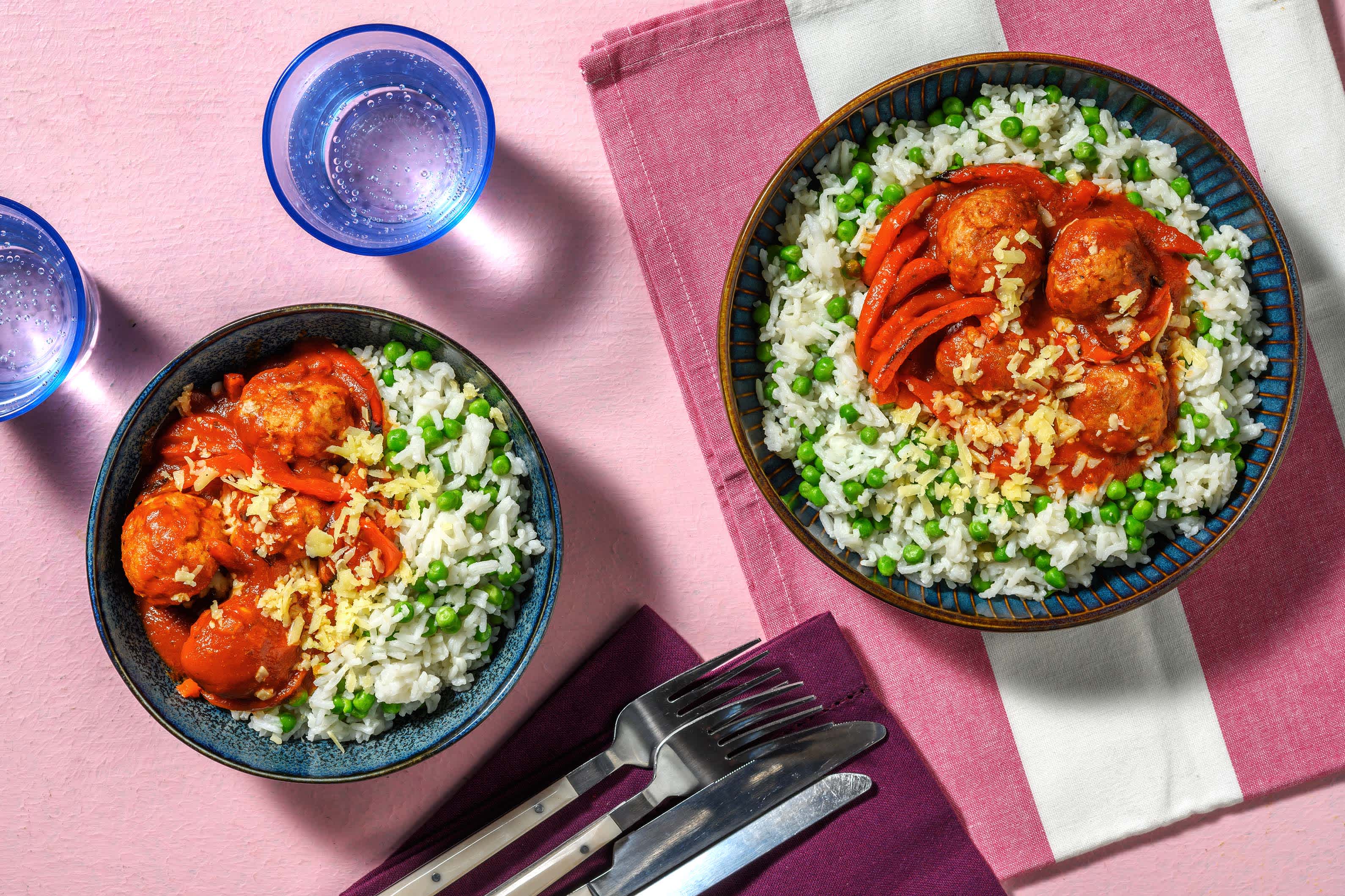 Garlicky Pork Meatballs in Spiced Tomato Sauce Recipe HelloFresh