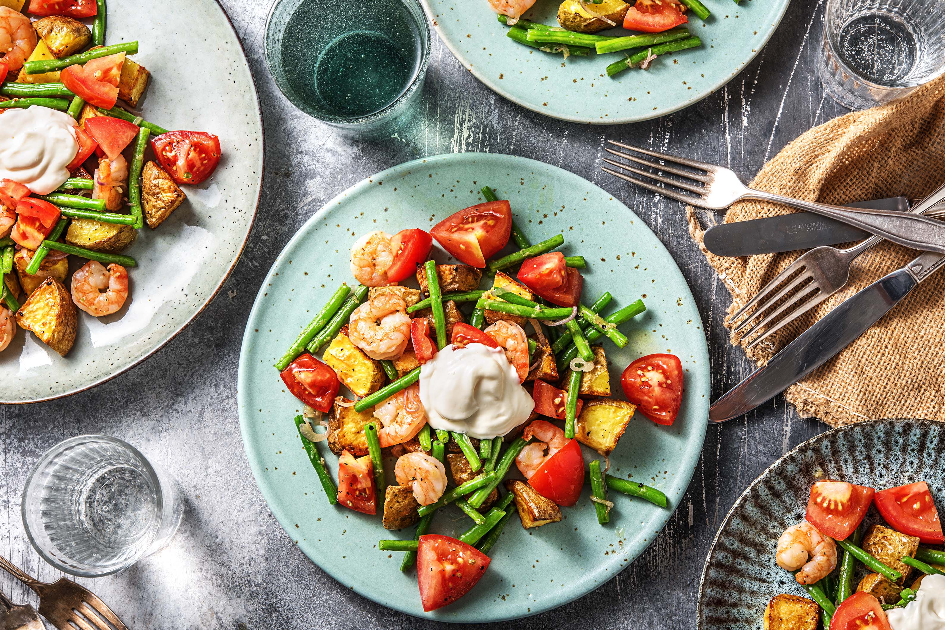 Prawns and Beans With Potatoes & Salad Recipe HelloFresh