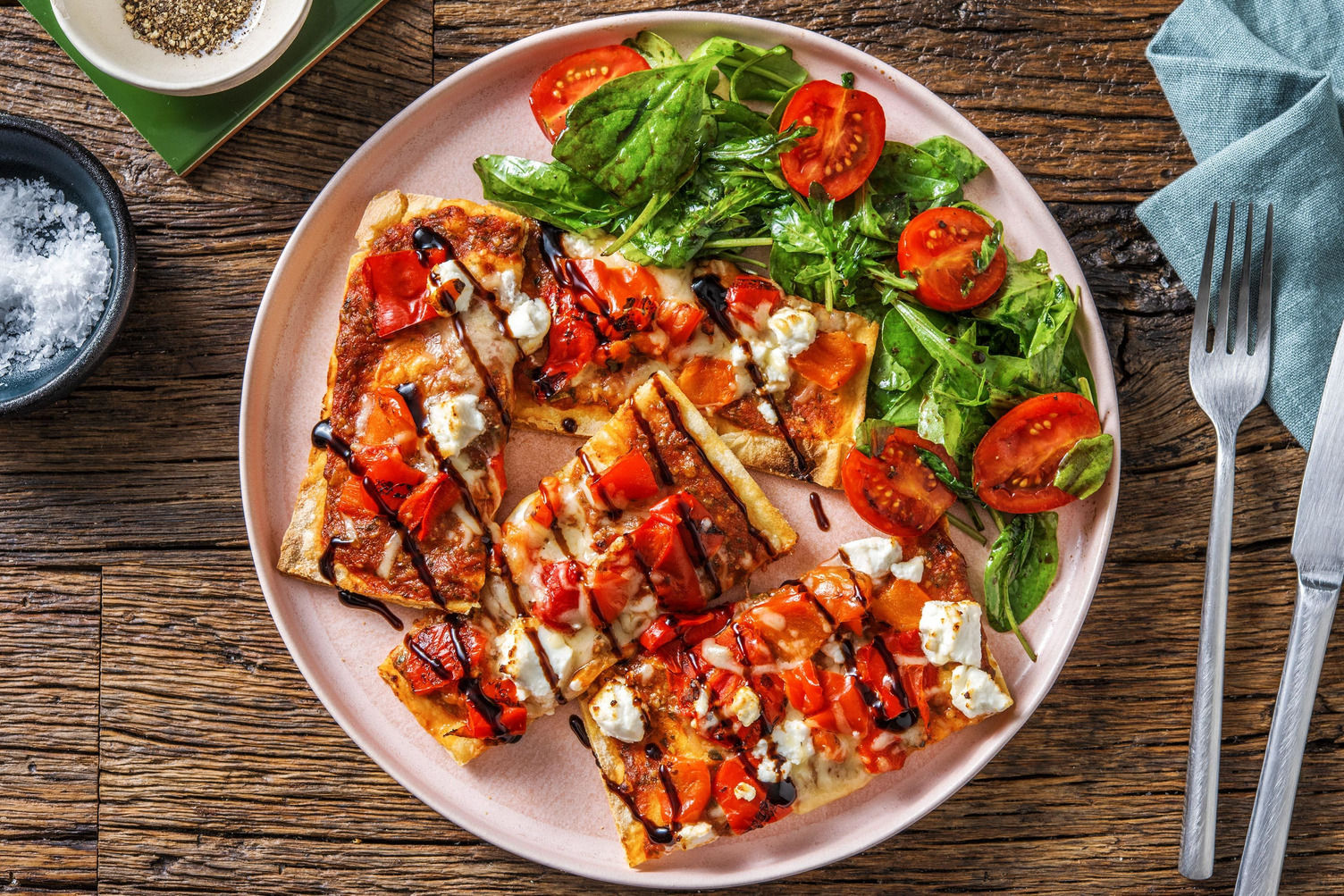 Goat Cheese and Pesto Flatbread Recipe HelloFresh