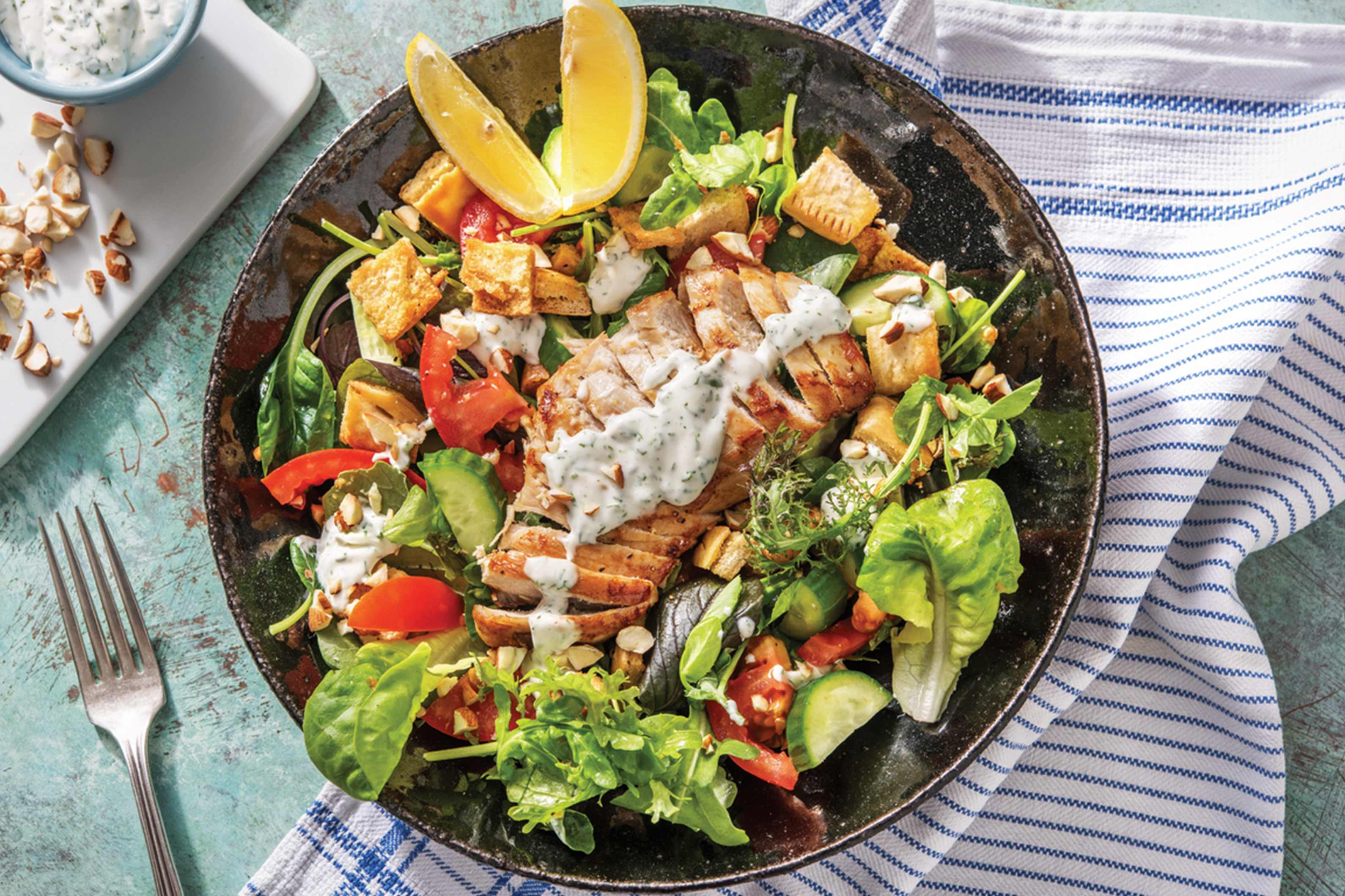 Greek Chicken with Pita Bread Salad Recipe HelloFresh