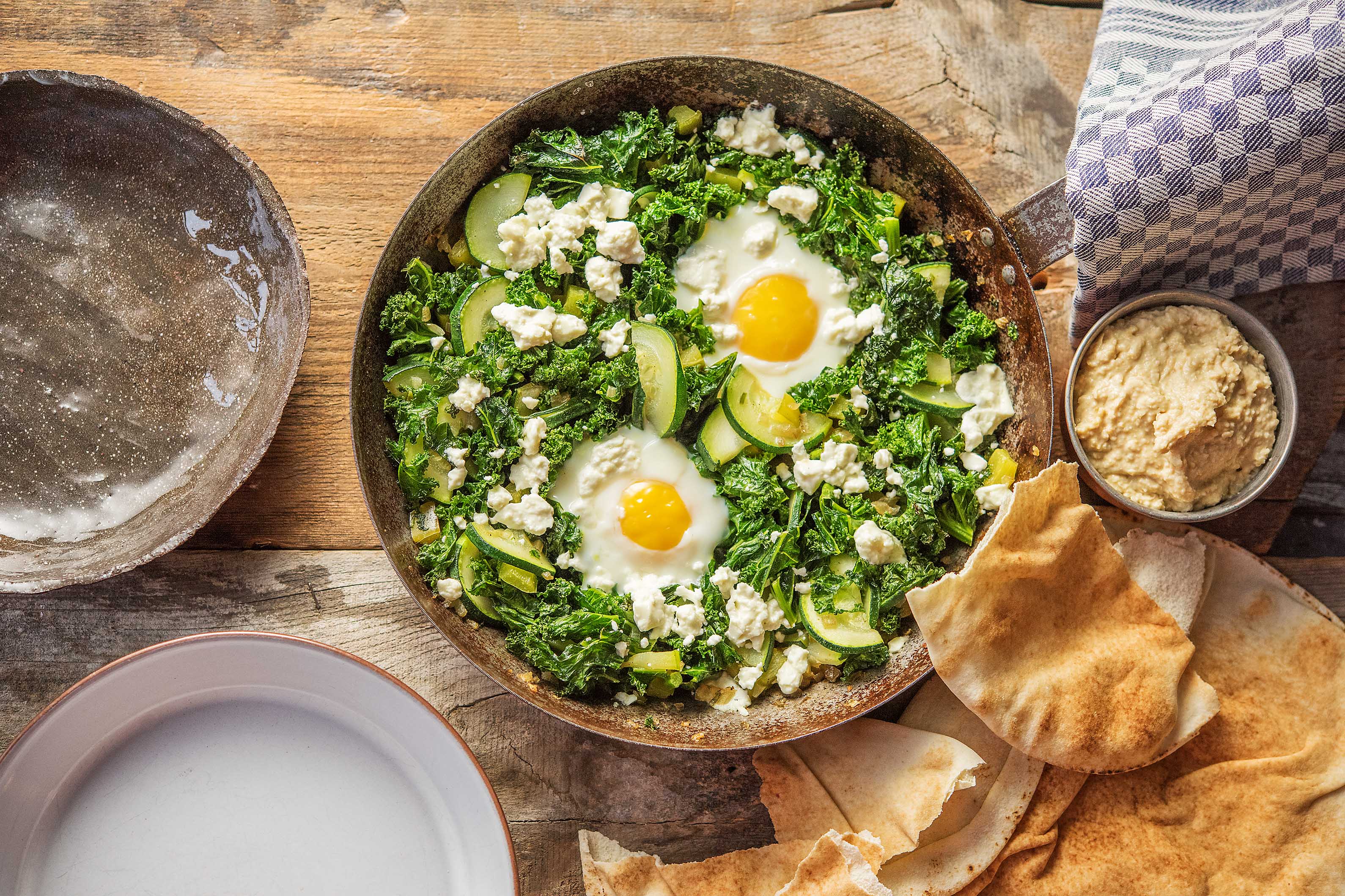 Green Shakshuka with Hummus Recipe | HelloFresh