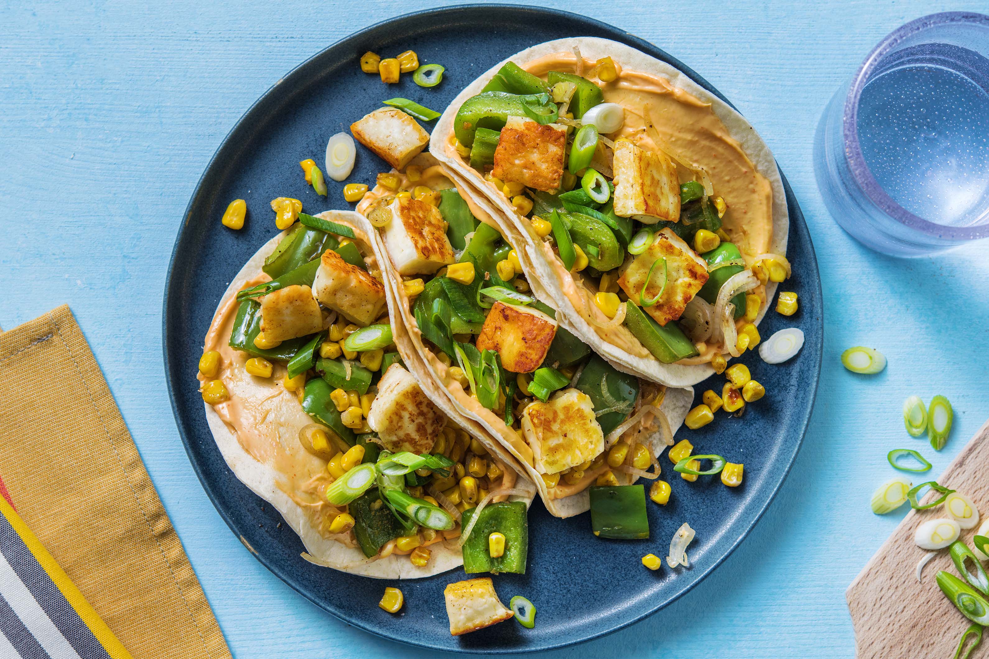 Halloumi, Pepper and Sweetcorn Tacos Recipe HelloFresh
