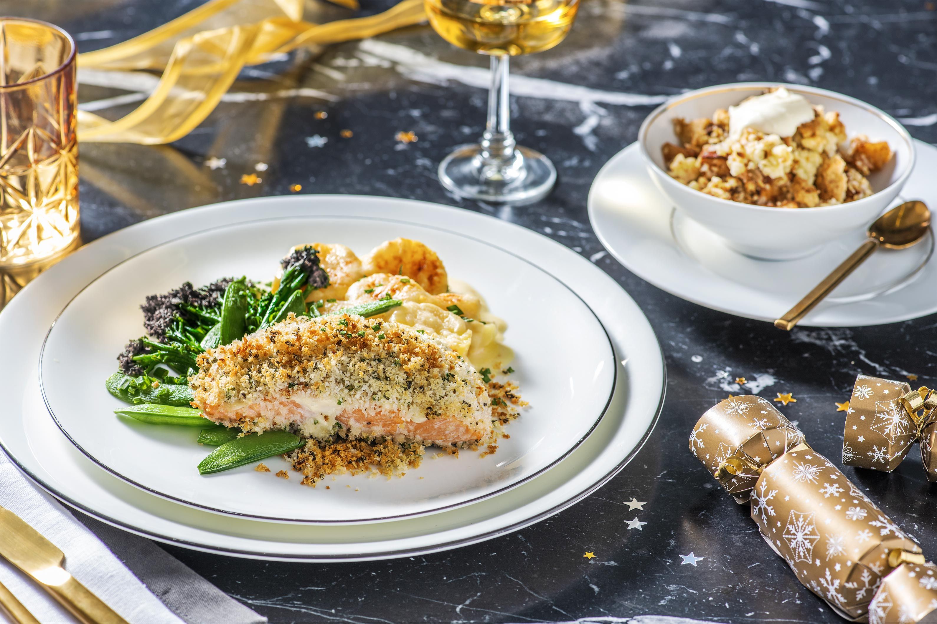 Crusted Salmon & Dauphinoise Crumble Recipe HelloFresh