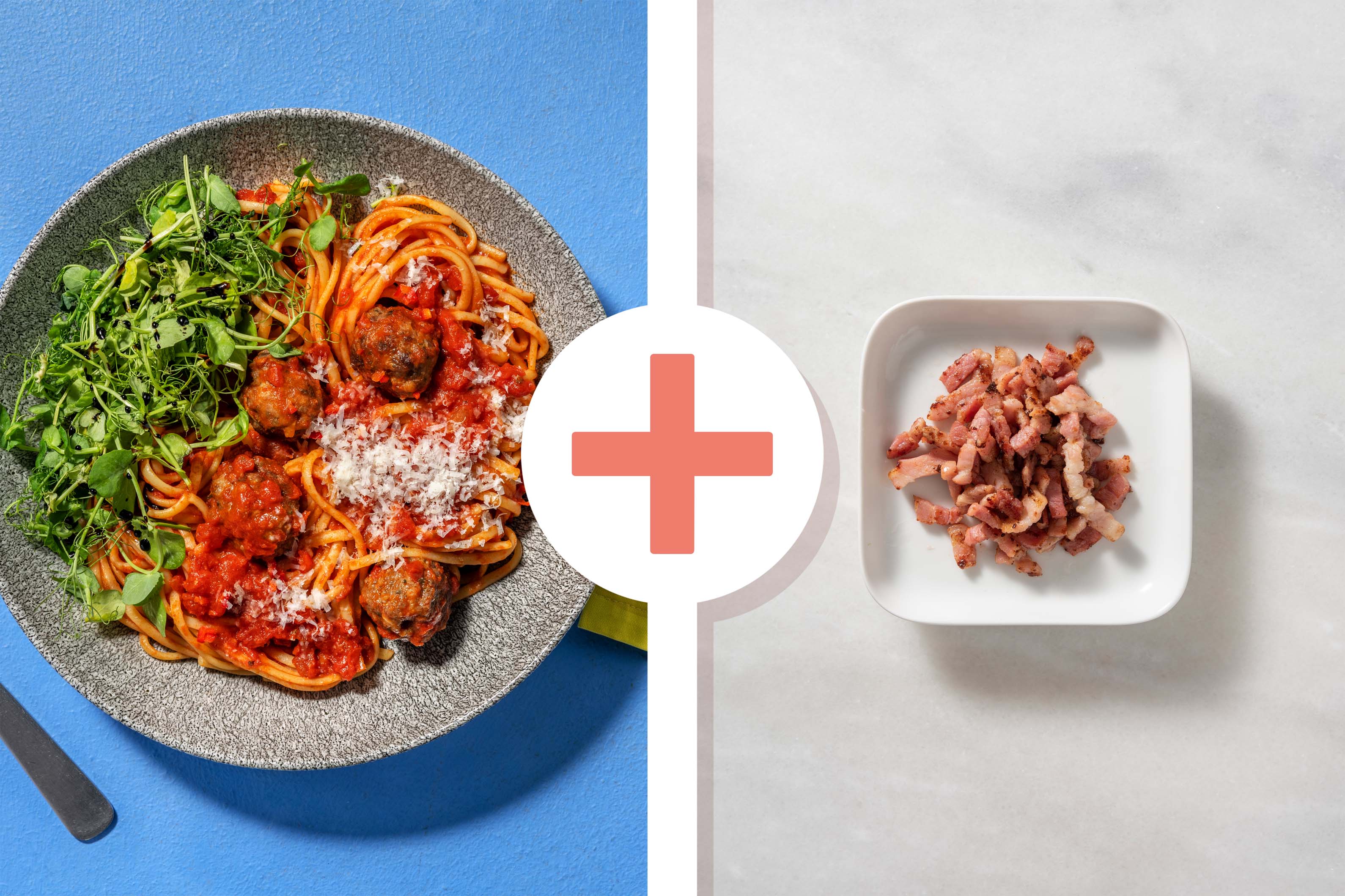 Herby Meatballs and Linguine with Bacon Lardons Recipe HelloFresh