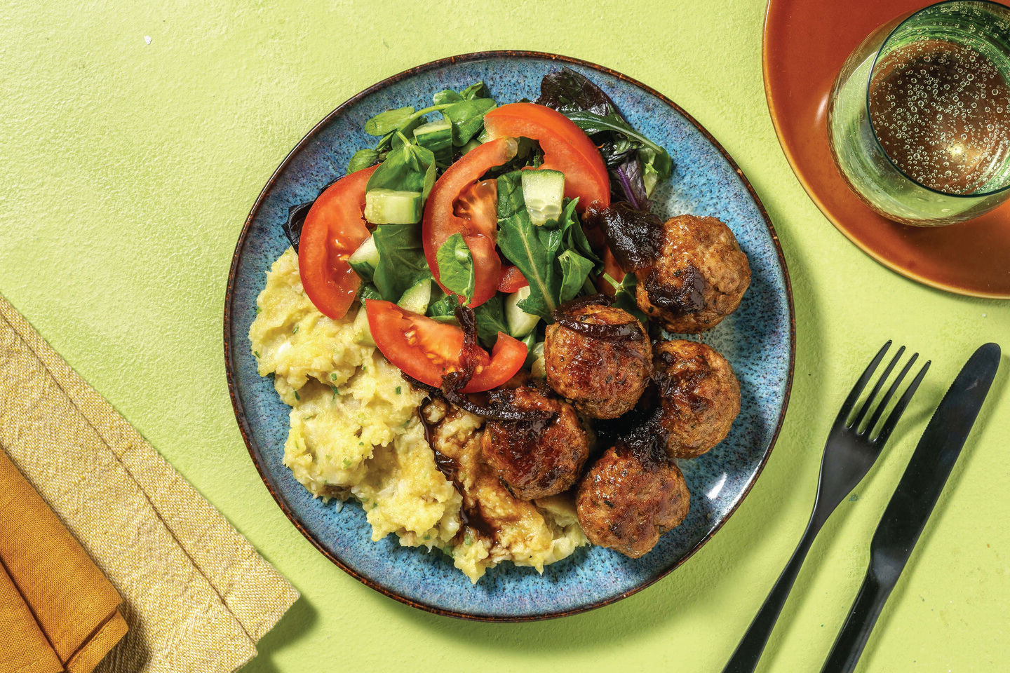 Herby Pork Meatballs & Onion Chutney Recipe HelloFresh