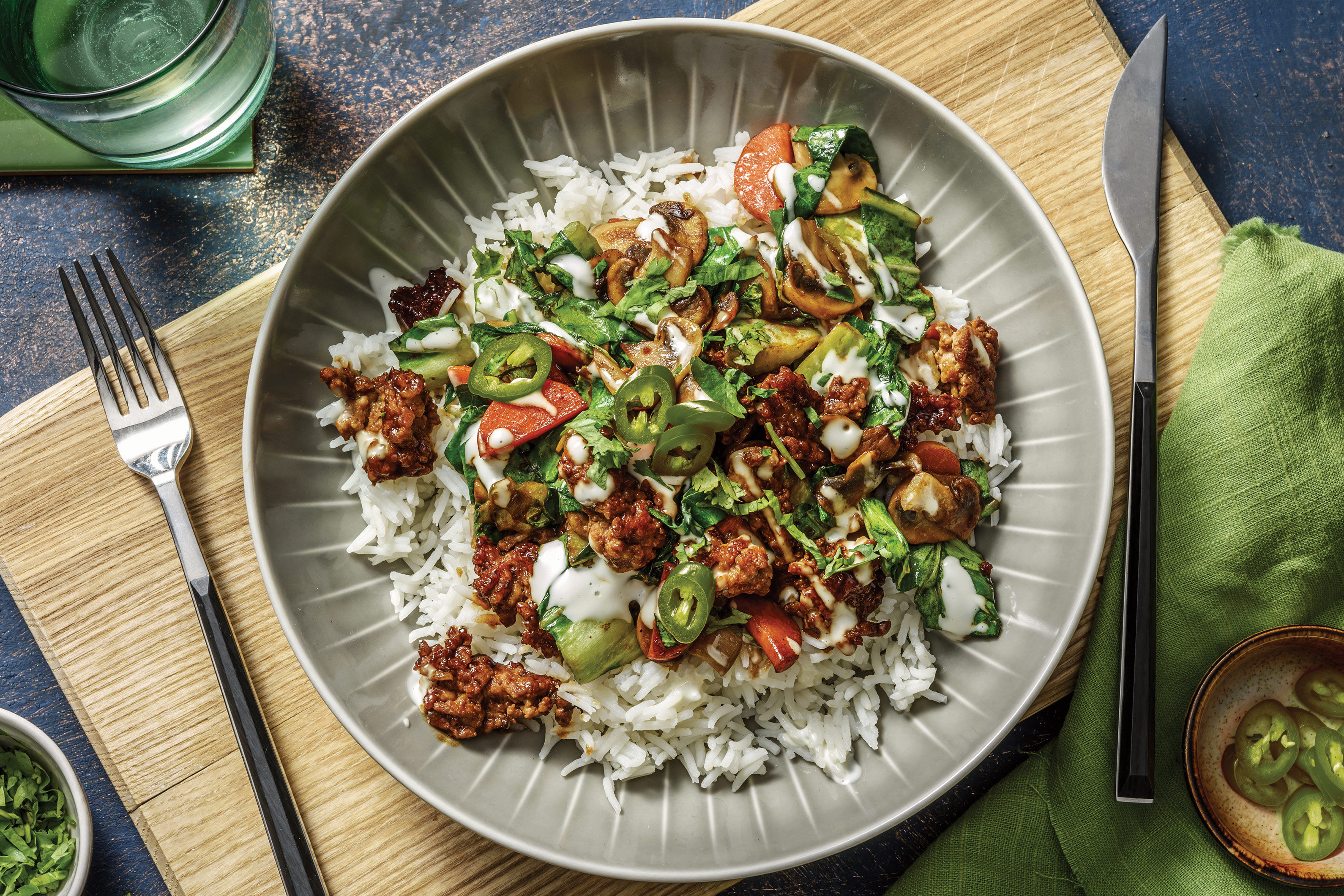 Hoisin Pork & Mushroom Rice Bowl Recipe HelloFresh