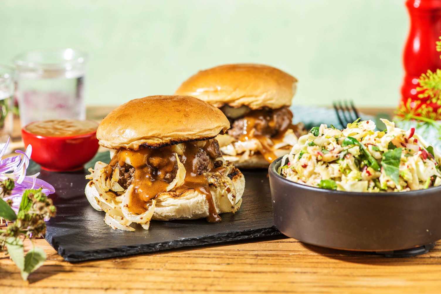 Homestyle Cheese Curd and Beef Burger Recipe HelloFresh