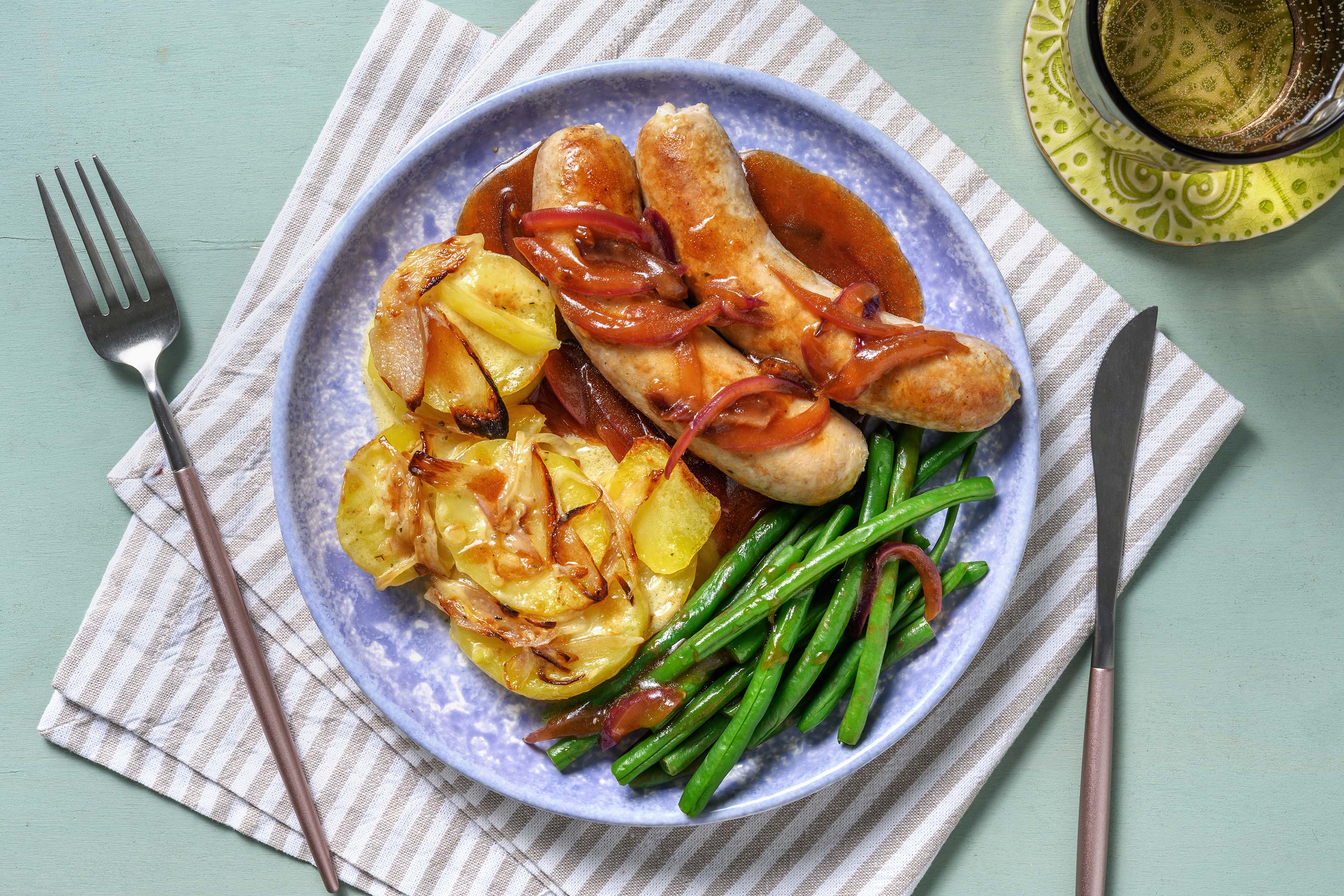Honey Mustard Sausages and Potato Gratin Recipe HelloFresh