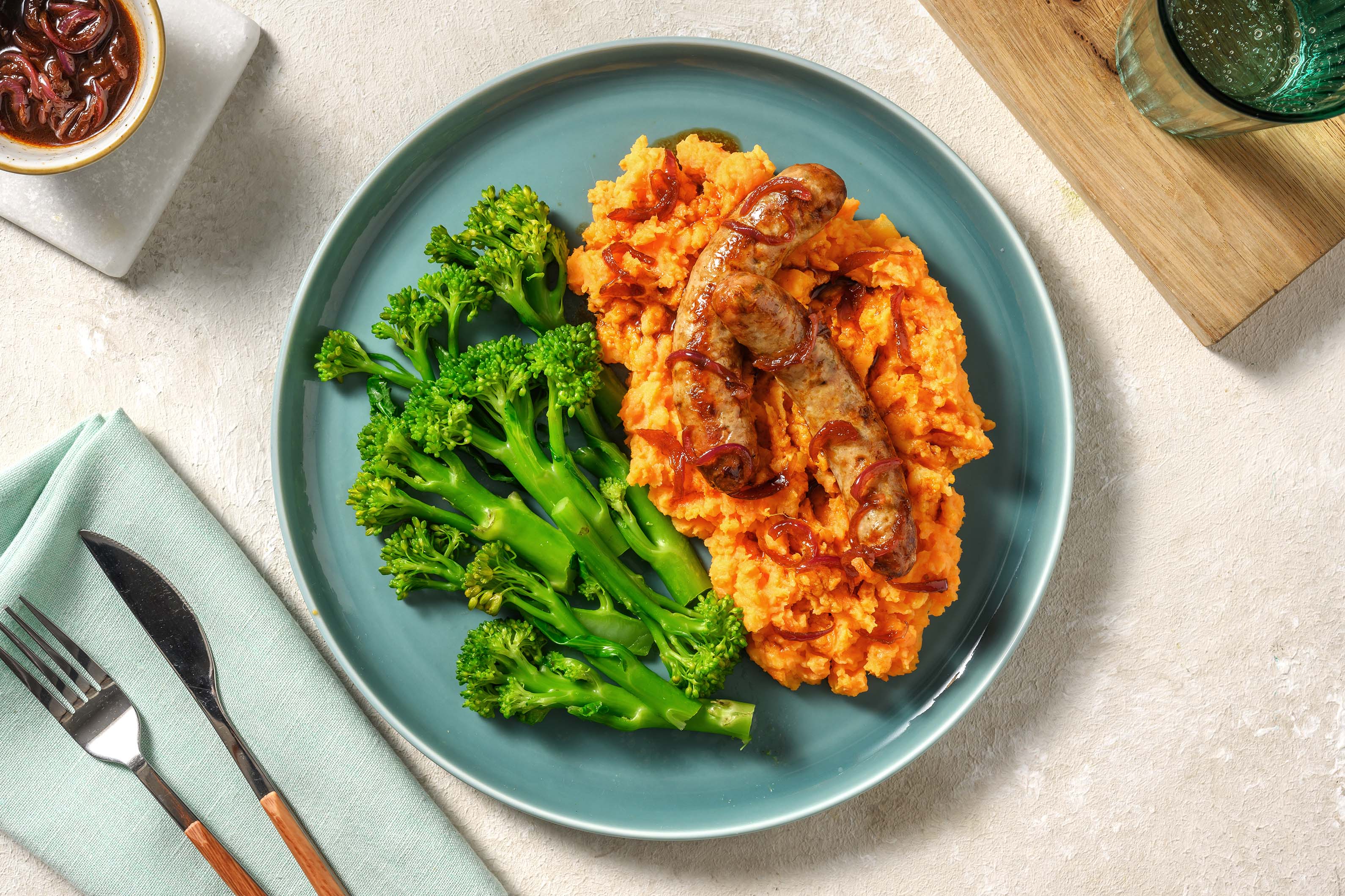 Honey Mustard Sausages and Red Onion Gravy Recipe HelloFresh